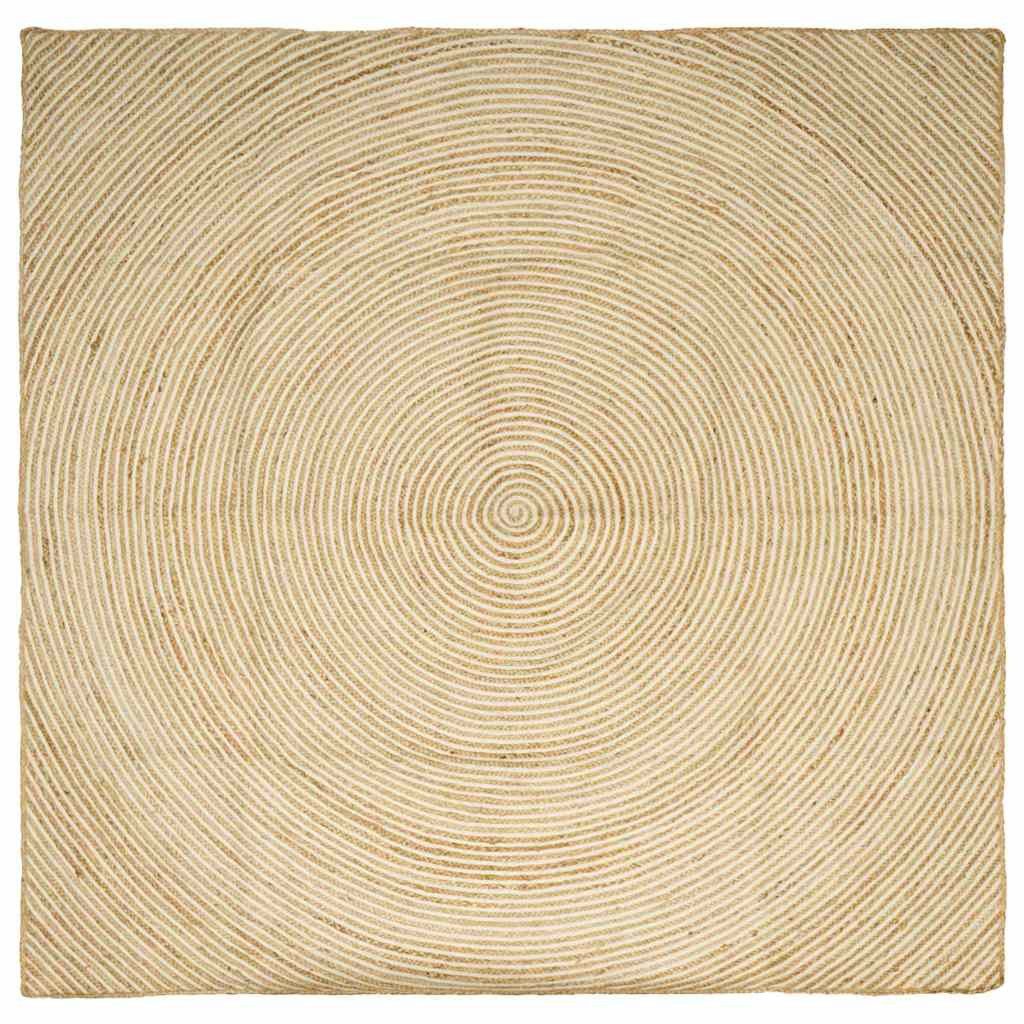 vidaXL Teppich Bereichsteppich Weiß 200 x 200 cm Jute