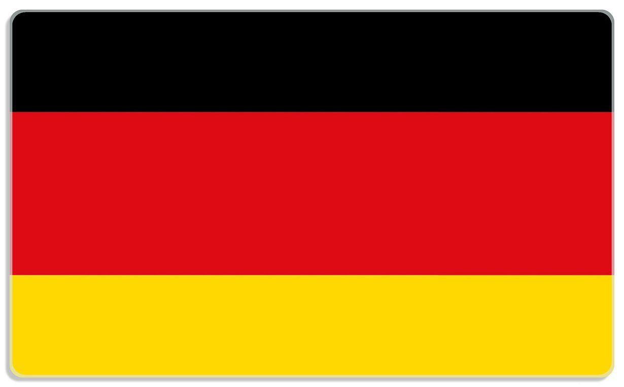 Deutsche (inkl. ESG-Sicherheitsglas, rutschfester 14x23cm Gummifüße 4mm, Wallario 1-St), Frühstücksbrett Flagge,