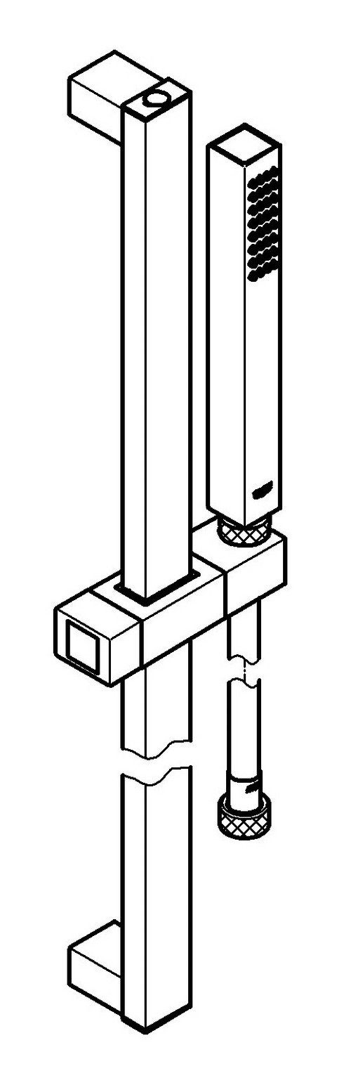 92 - Grohe Stick, Höhe Chrom Brausegarnitur Euphoria cm, 1 Strahlart(en), Cube Stangenbrause-Set