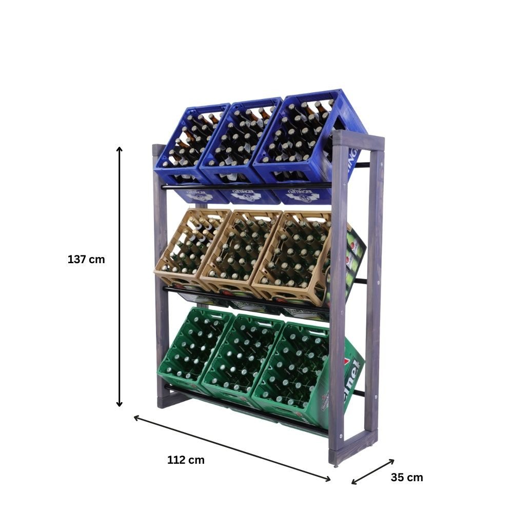 PROREGAL® Küchenregal Getränkekistenregal HARZ Holz günstig online kaufen