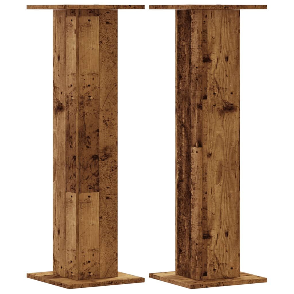 vidaXL Blumenständer Pflanzenständer 2 Stk. Altholz-Optik 30x30x95 cm Holzwerkstoff (1 St)