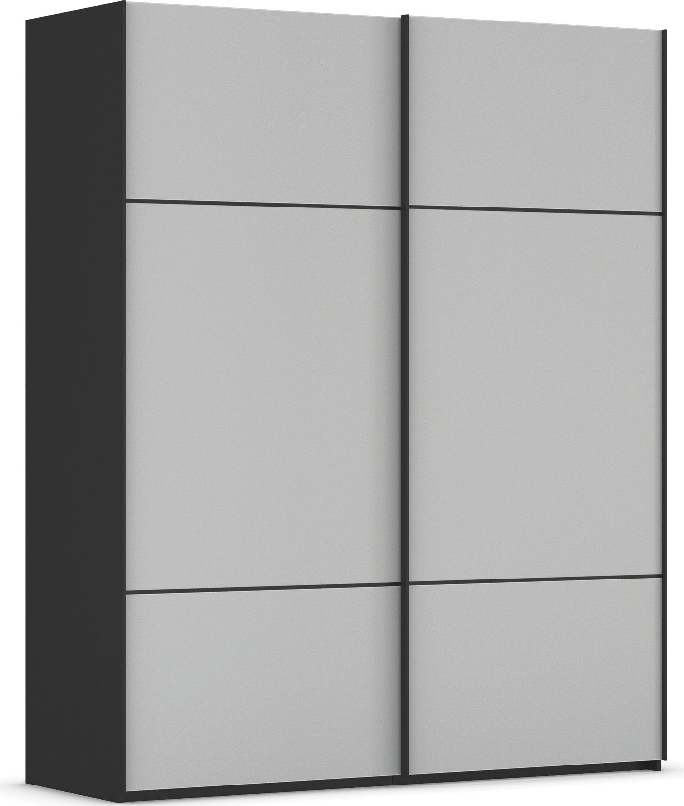 rauch Schwebetürenschrank Kleiderschrank Schrank Garderobe Schlafzimmerschrank SCALE-TRIO edle dreigeteilte Front mit 2 Zierleisten Glasfront MADE IN GERMANY