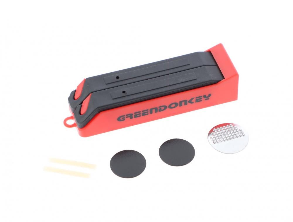 Greendonkey Fahrradreifenheber Greendonkey 1x Reifenheber Flickzeug Set + 1x Schlauch Schwalbe AV7A 2