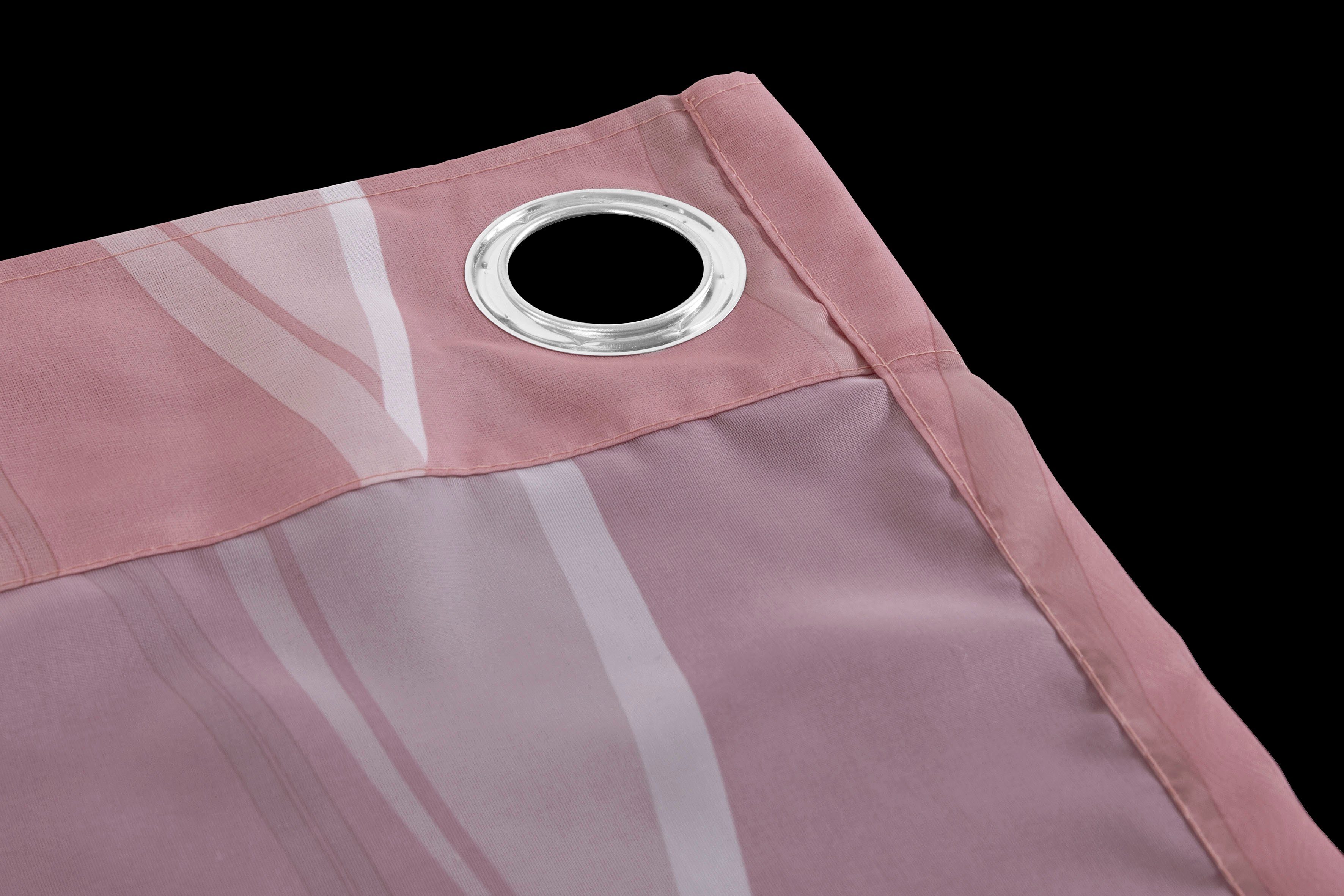 Gardine Dimona, my Polyester rosé Voile, Ösen transparent, Voile, St), (2 home, transparent, 2er-Set
