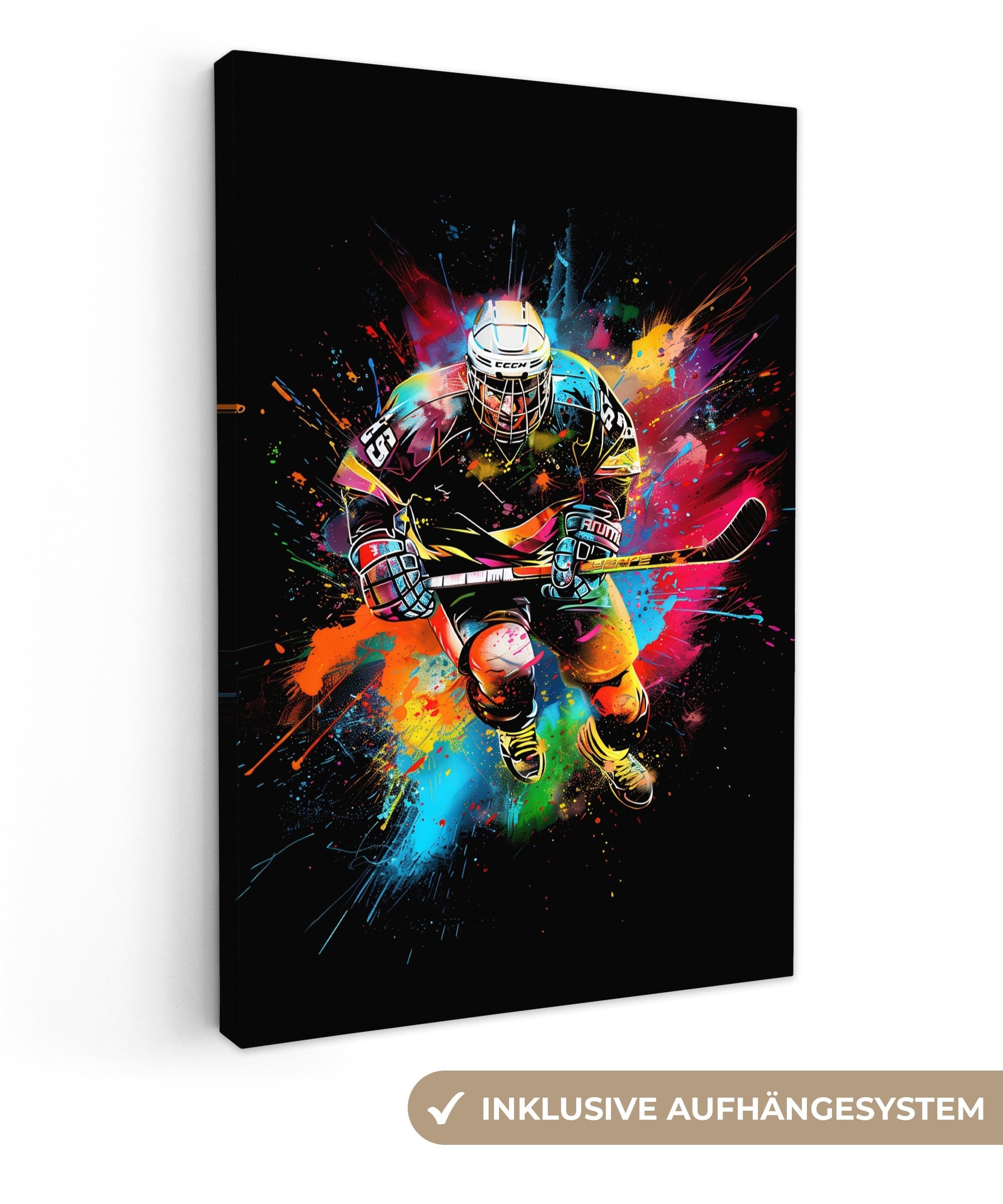 OneMillionCanvasses® Leinwandbild Graffiti - Sport - Eishockey - Eishockey, günstig online kaufen