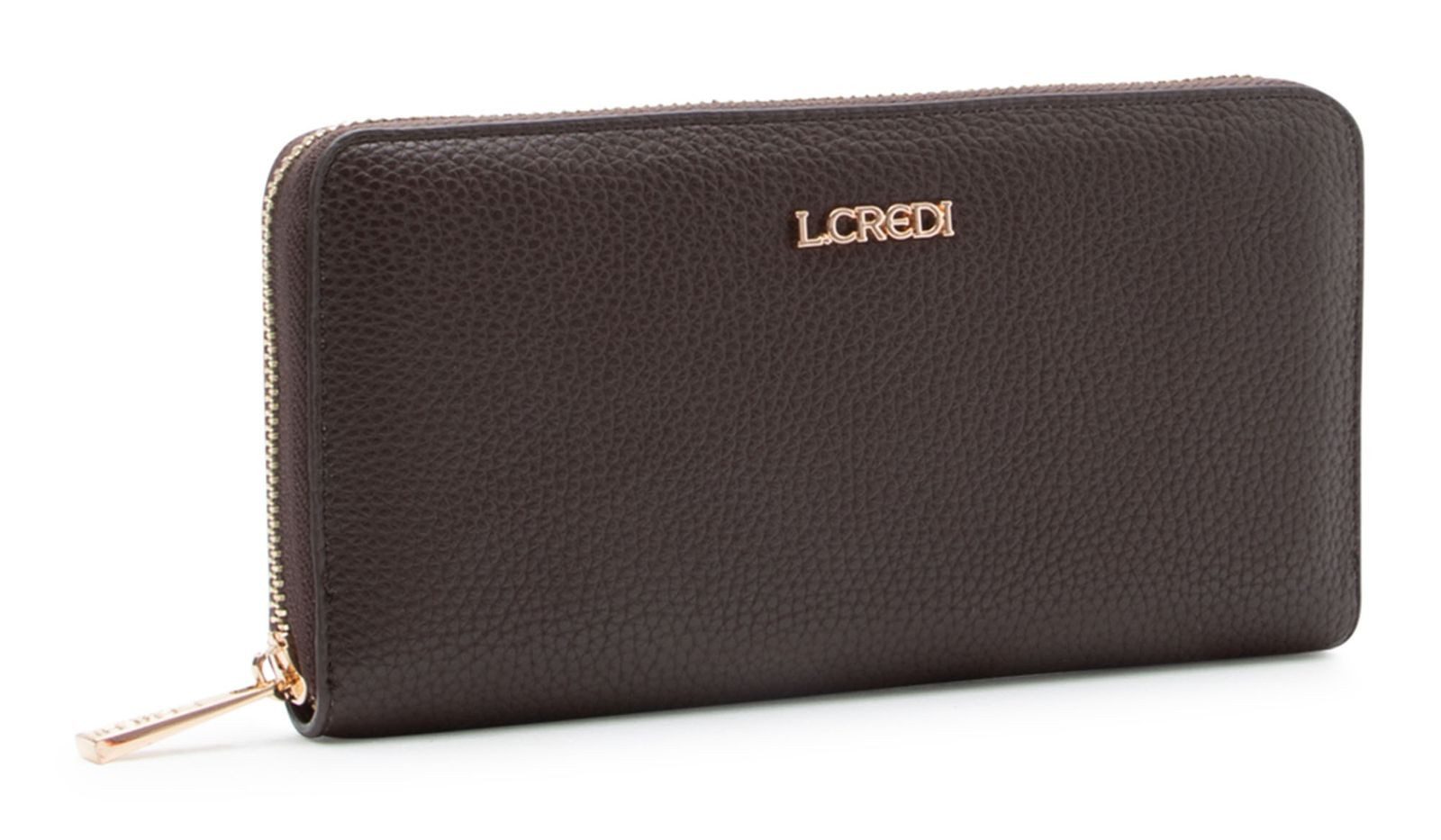 L. CREDI Geldbörse Zip Around Wallet, mit RFID-Blocker Schutz