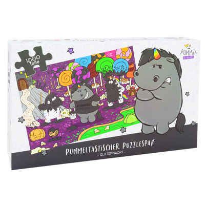 United Labels® Puzzle Pummel & Friends Puzzle 1000 Teile Grummeleinhorn - Glitternacht, Puzzleteile