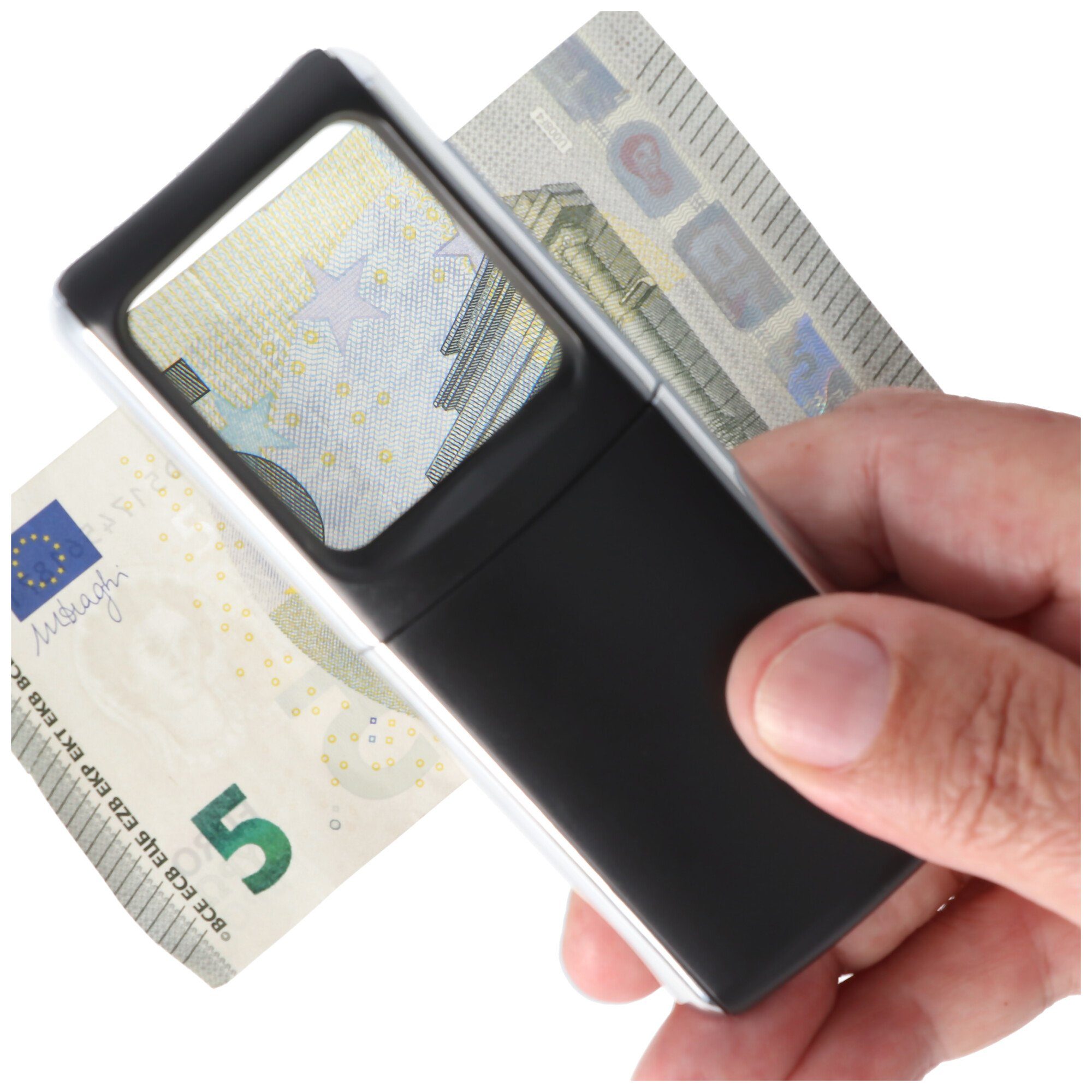 WEDO LED Taschenlampe Lupe mit LED-Beleuchtung und 3fach Vergrösserung Farbe Schwarz Bliste