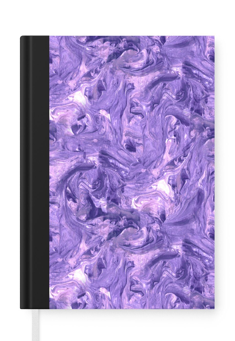 MuchoWow Notizbuch Violett - Marmor - Muster, Journal, Merkzettel, Tagebuch, Notizheft, A5, 98 Seiten, Haushaltsbuch