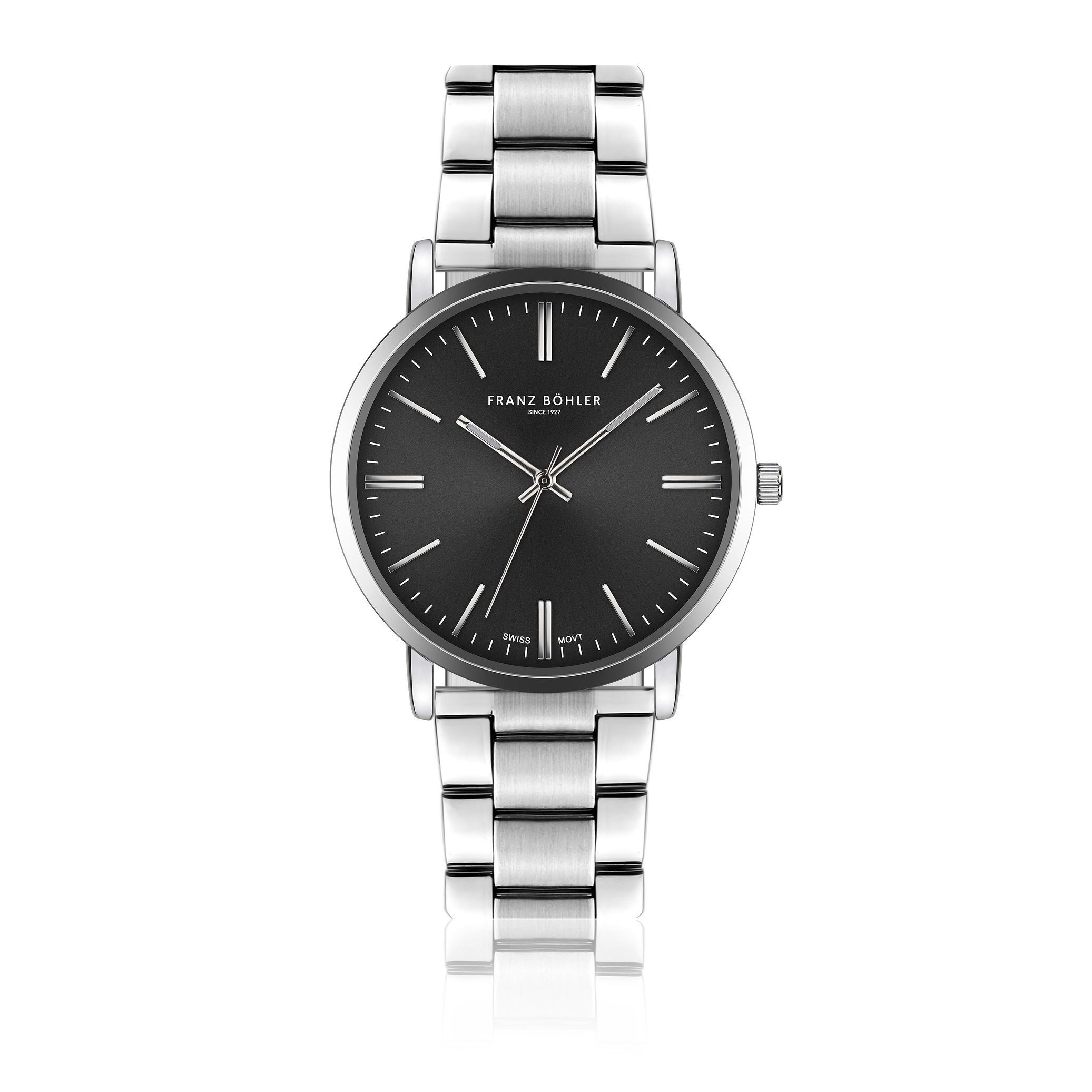 FRANZ BÖHLER Quarzuhr BC2-B090S Alpnach Silver Link
