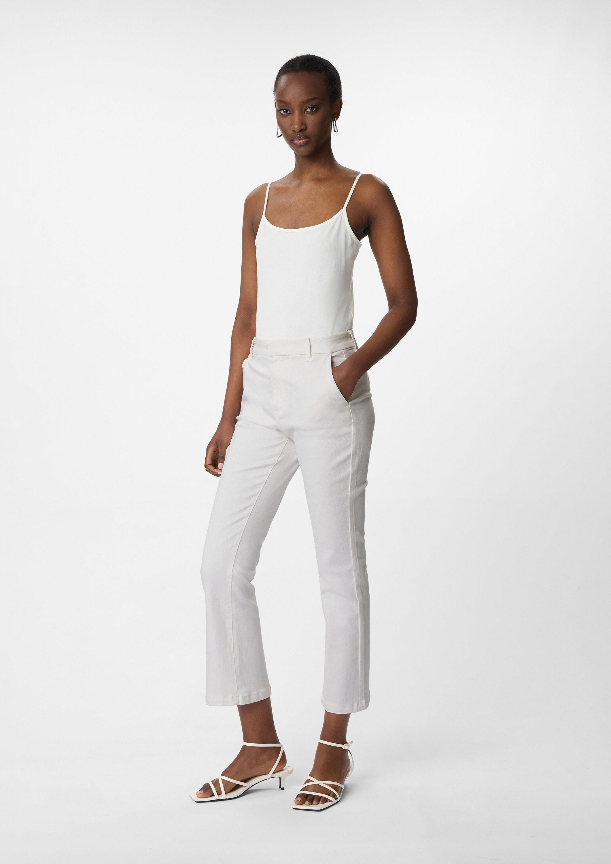comma 7/8-Hose Hose Weiße Crop-Jeans mit Flared Leg günstig online kaufen