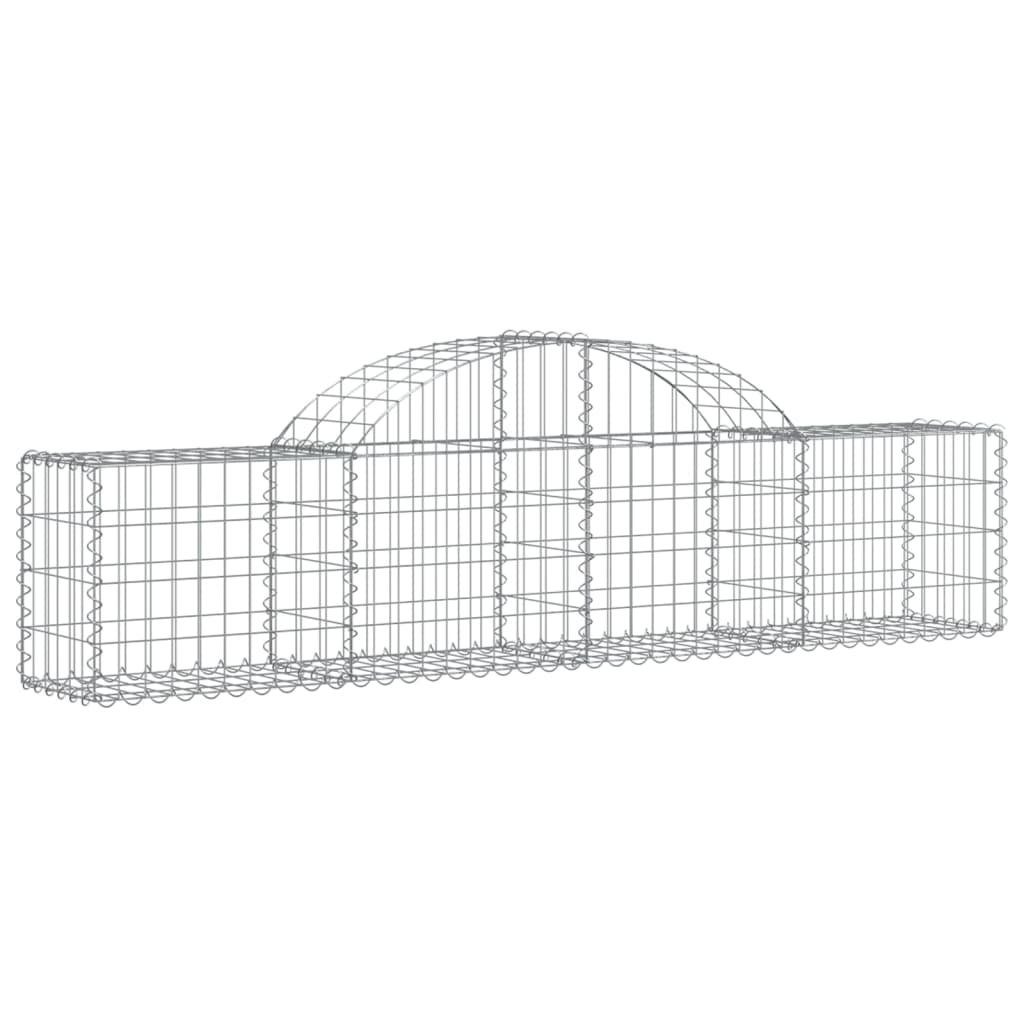 vidaXL Blumentopf Gabione mit Hochbogen 200x30x40/60 cm Verzinktes Eisen (1 St)