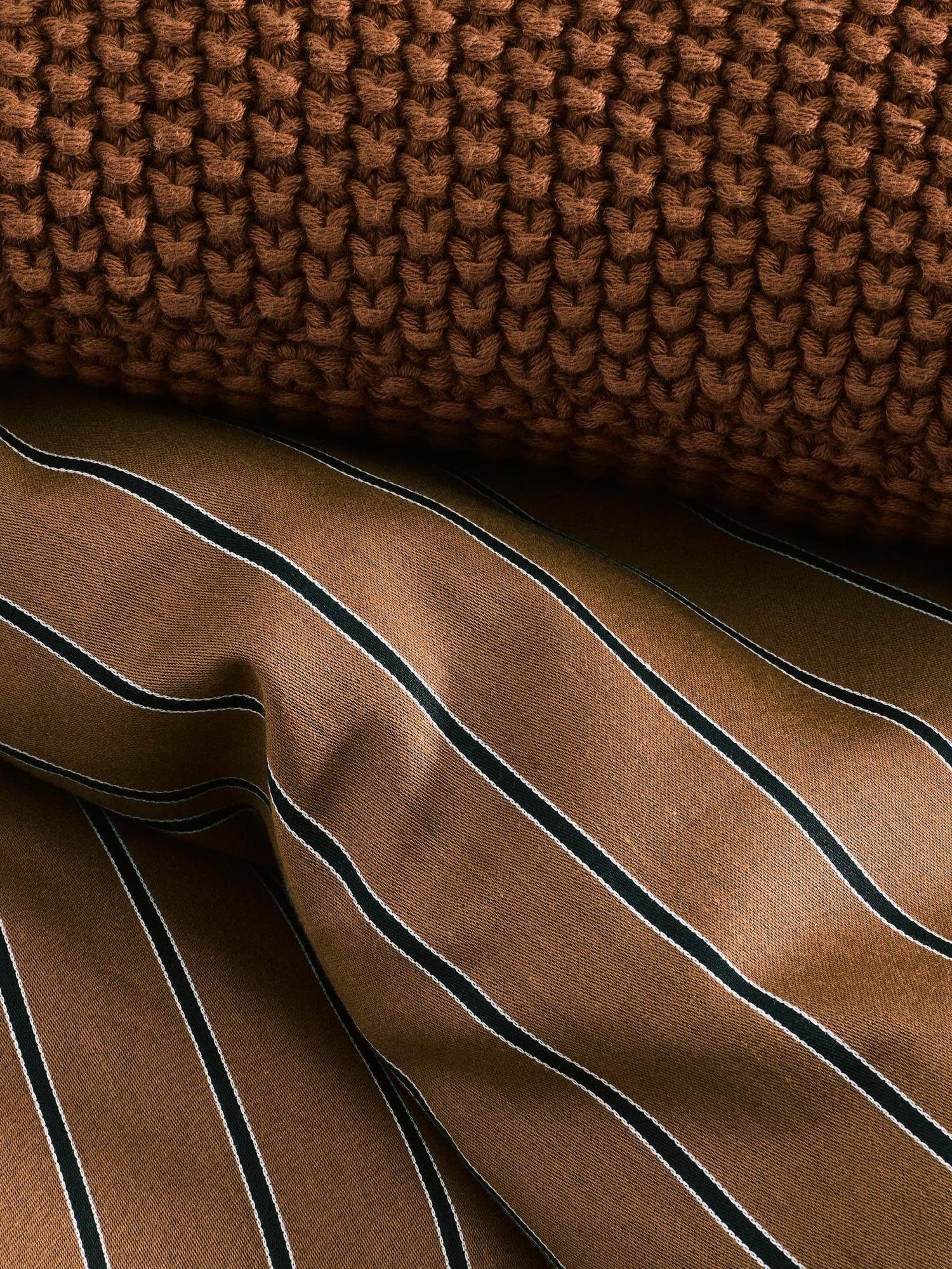 aus Marc Home Toffee Dekokissen knit, Baumwolle Nordic nachhaltiger O'Polo gestrickter Brown