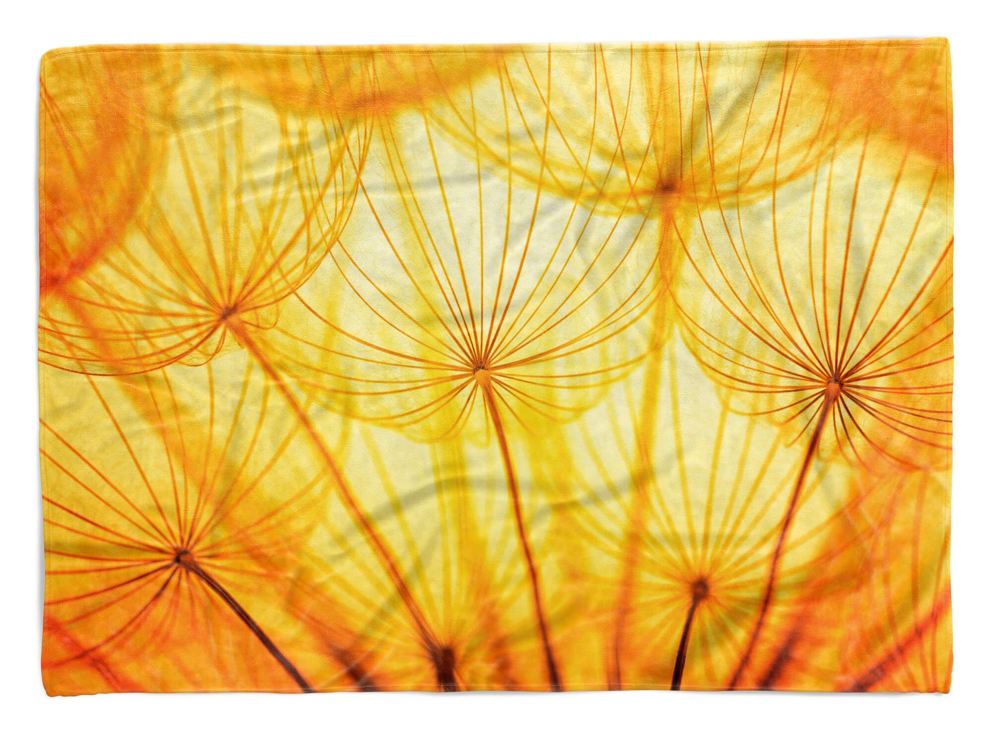 Sinus Art Handtücher Handtuch Strandhandtuch Saunatuch Kuscheldecke mit Fotomotiv Pusteblumen Sonnen, Baumwolle-Polyester-Mix (1-St), Handtuch