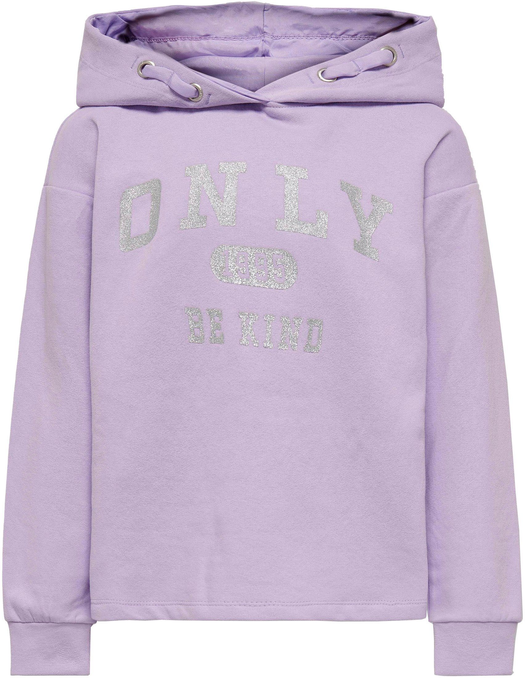 KIDS CP den L/S SWT, Ärmeln- Fest LOGO KOGWENDY HOOD Ripp Kapuzensweatshirt ONLY Kordelzug an angenähter