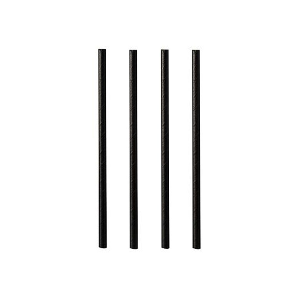 PAPSTAR Einwegbecher 500 Cocktail-Strohhalme aus Papier Ø7mm "pure" 15cm schwarz, Papier