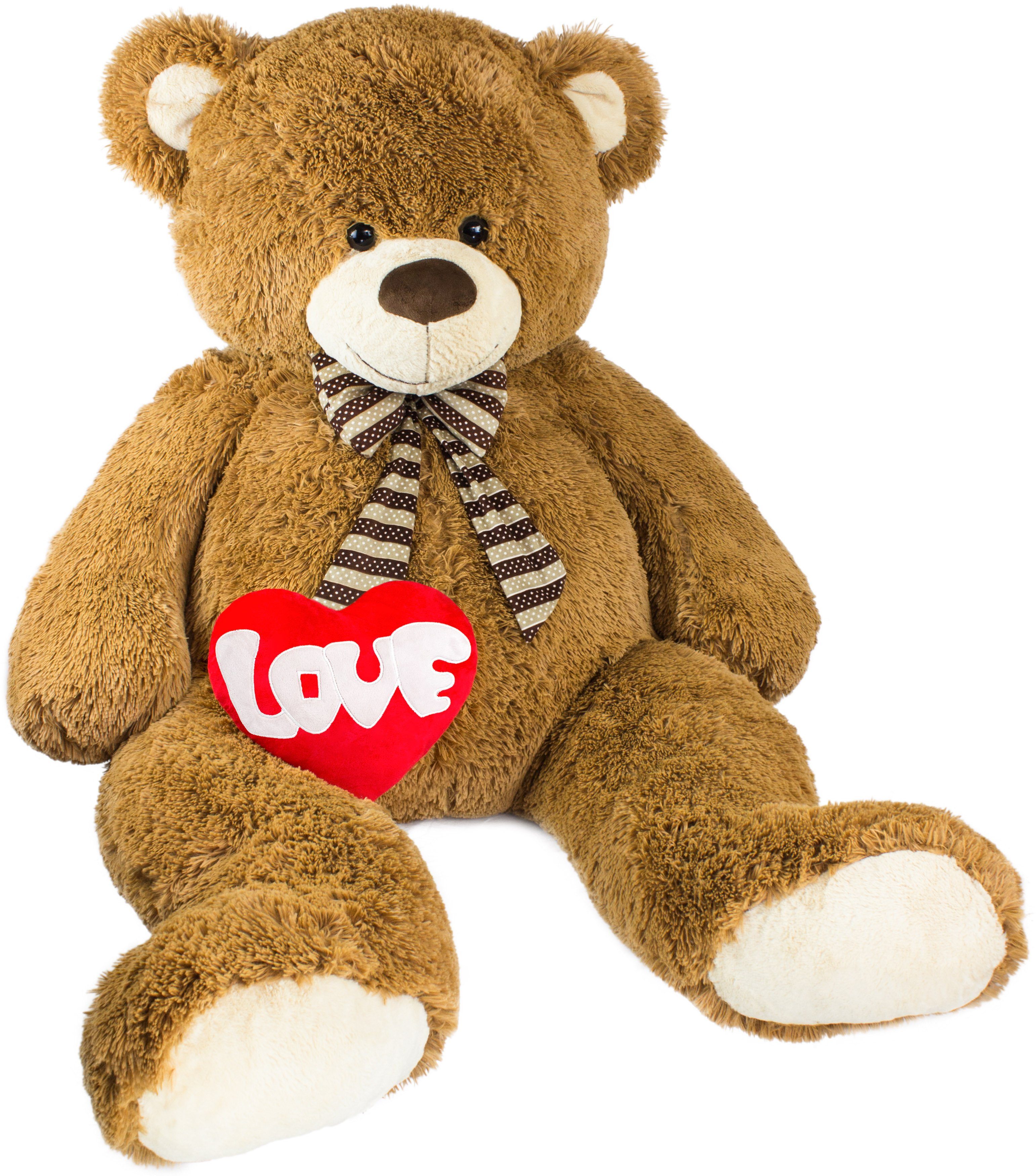 Kuscheltier Riesen XXL Teddybär (150 cm) mit LOVE Herz