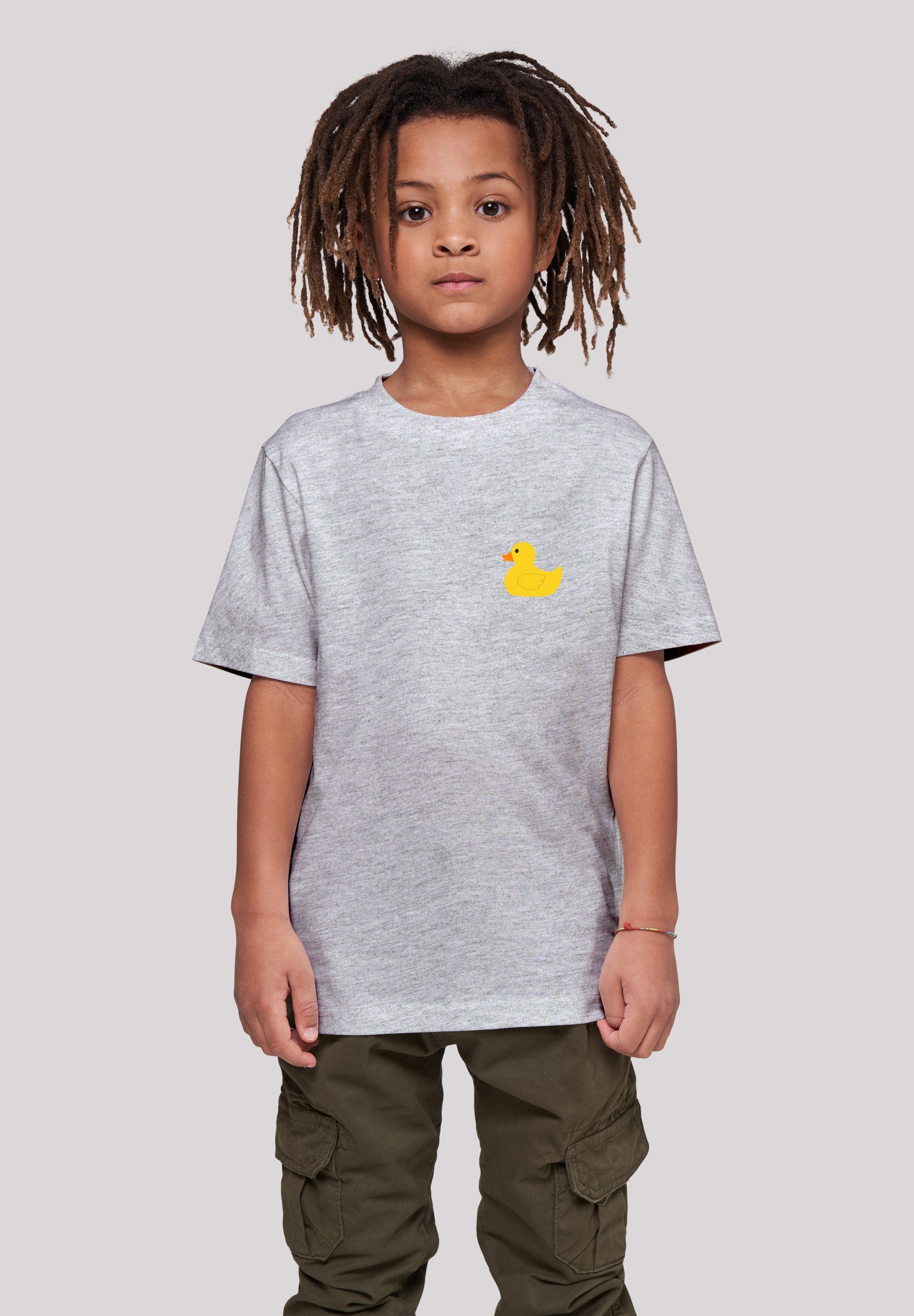 F4NT4STIC T-Shirt Yellow Rubber Duck TEE UNISEX Print heather grey