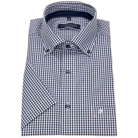 CASAMODA Kurzarmhemd Casamoda Comfort Fit Button-Down-Kragen