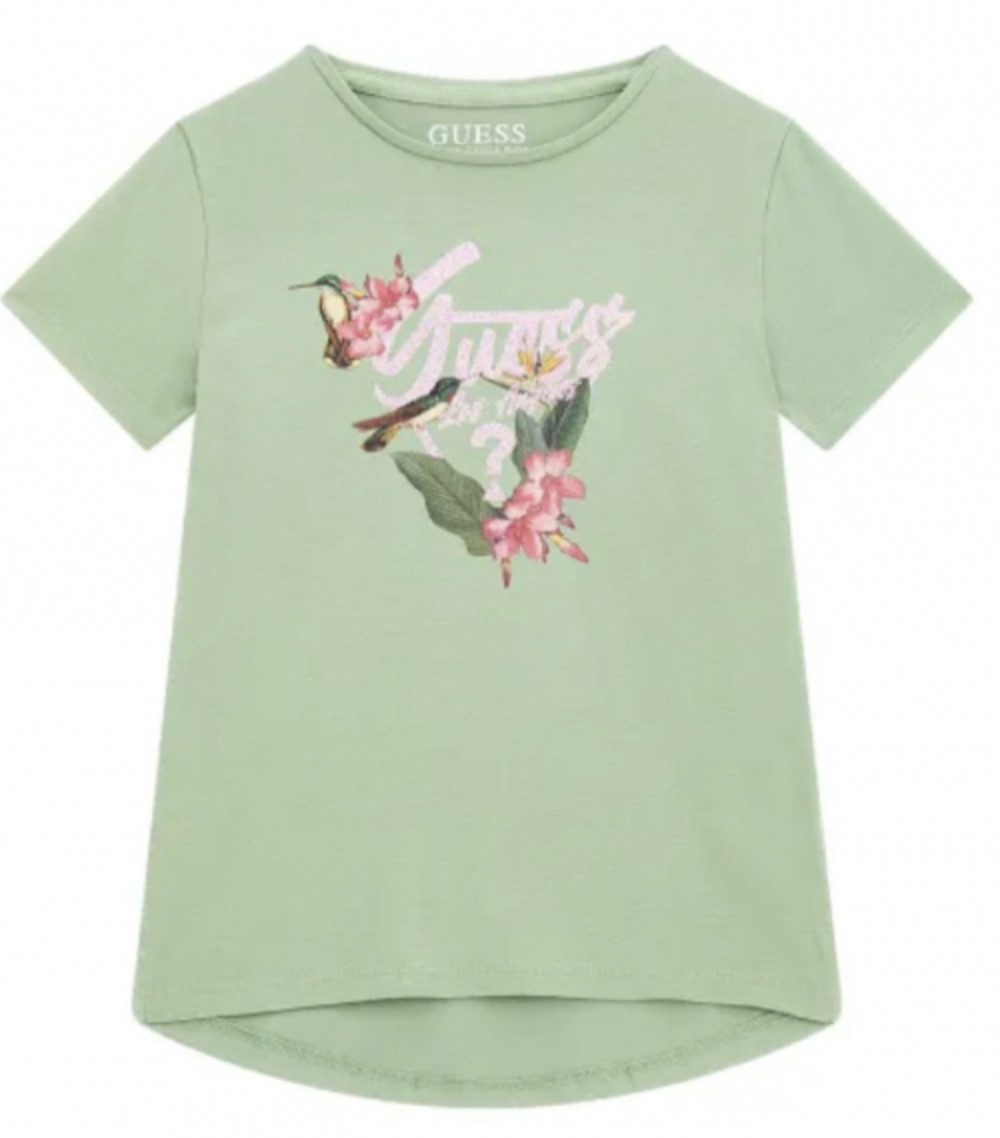 Guess Kids T-Shirt Mädchen T-Shirt mit Blumenprint und Vogelmotiv Kurzarm