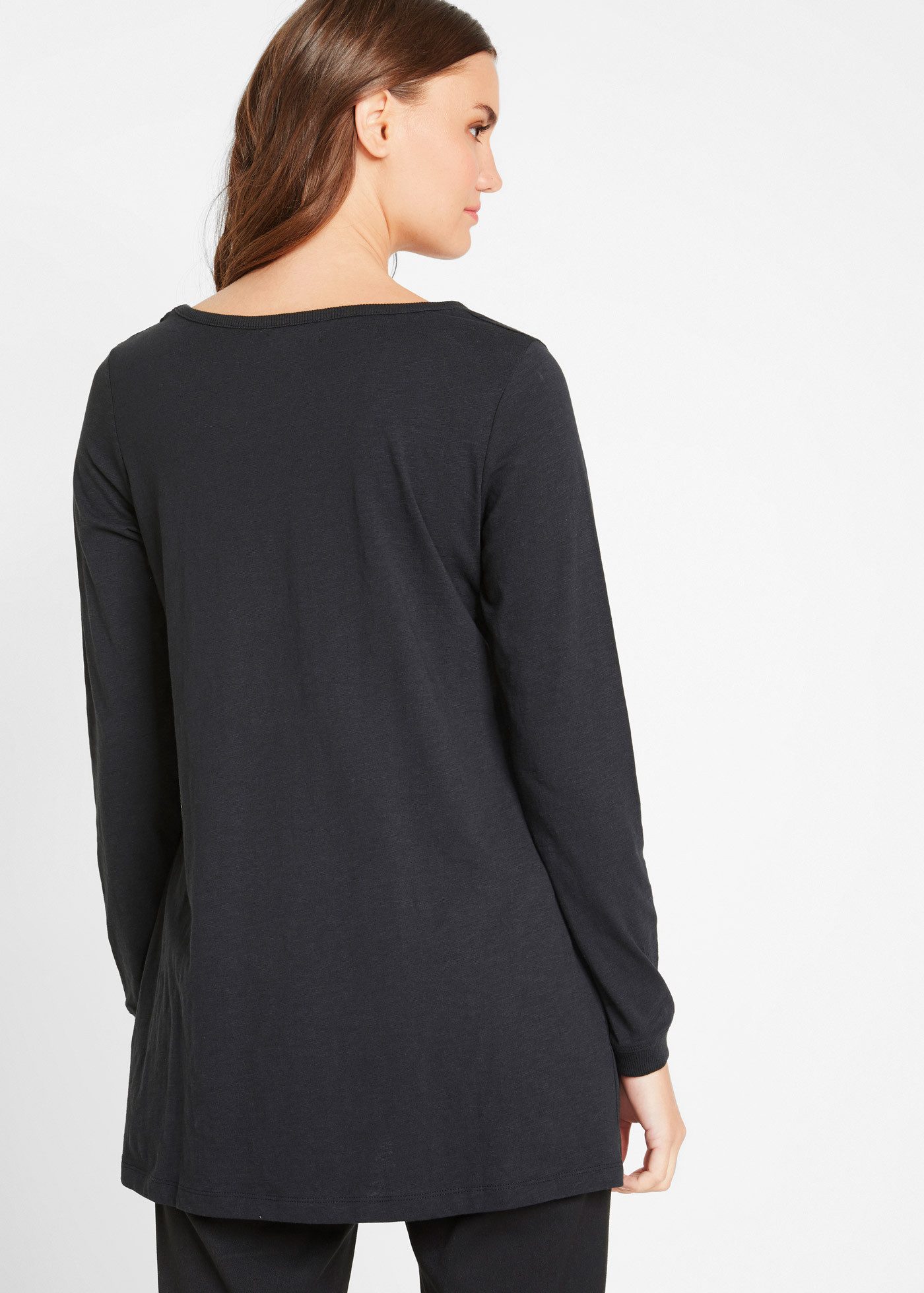 bonprix Longshirt A-Linie, mit dekorativen Knöpfen, aus Baumwolle, Casual Stil