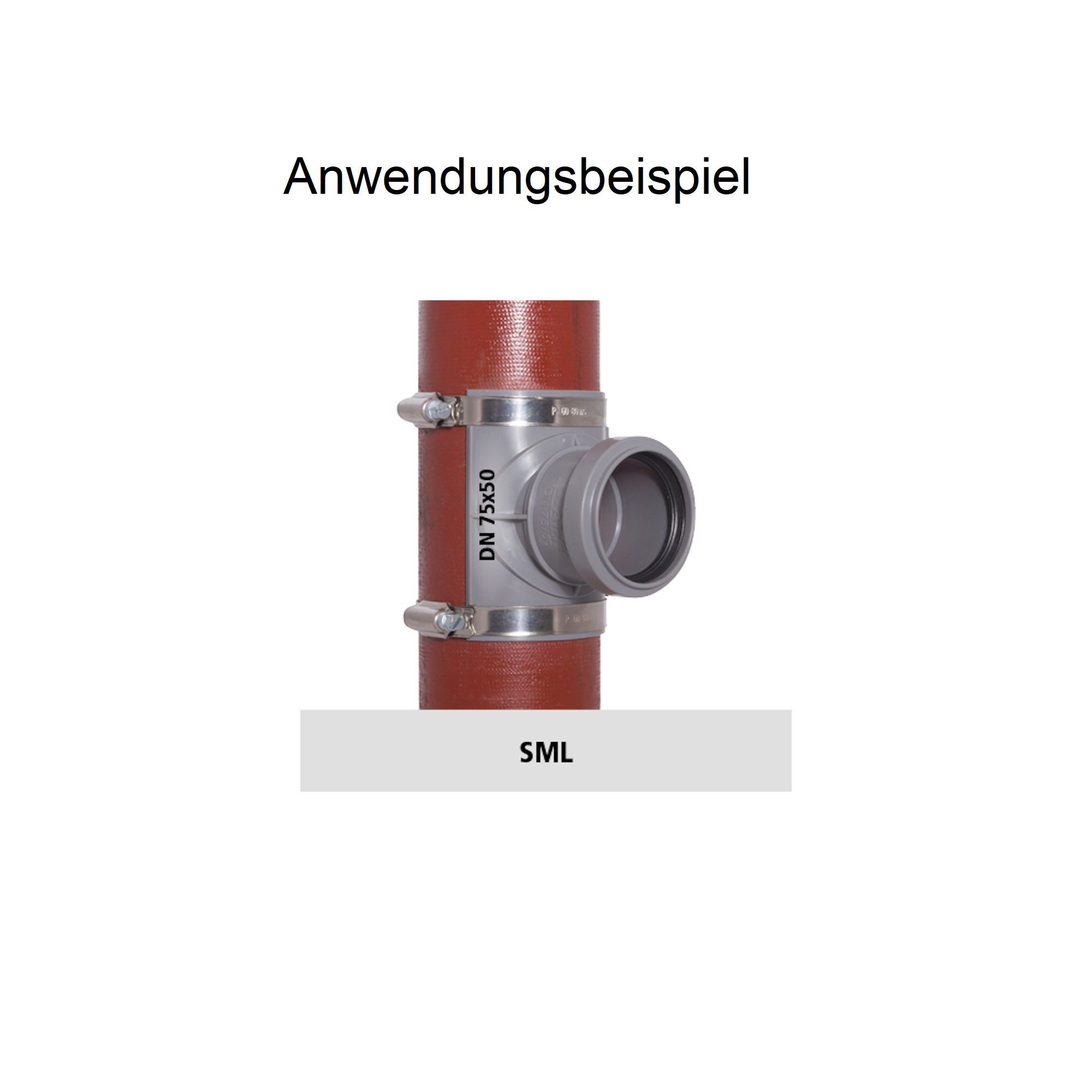 Airfit GmbH & Co. KG Ablaufrohr Sattel-Abzweig für Abwasserrohr DN 75--160 mm, zur nachträgl. Montage