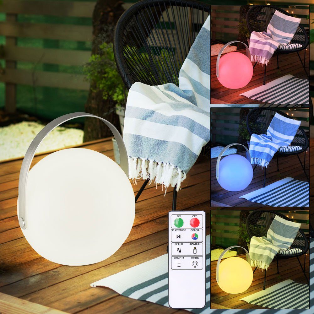 GLOBO LIGHTING LED Dekolicht, LED-Leuchtmittel fest verbaut, Warmweiß, Farbwechsel, Gartendeko Kugelleuchte mit Fernbedienung