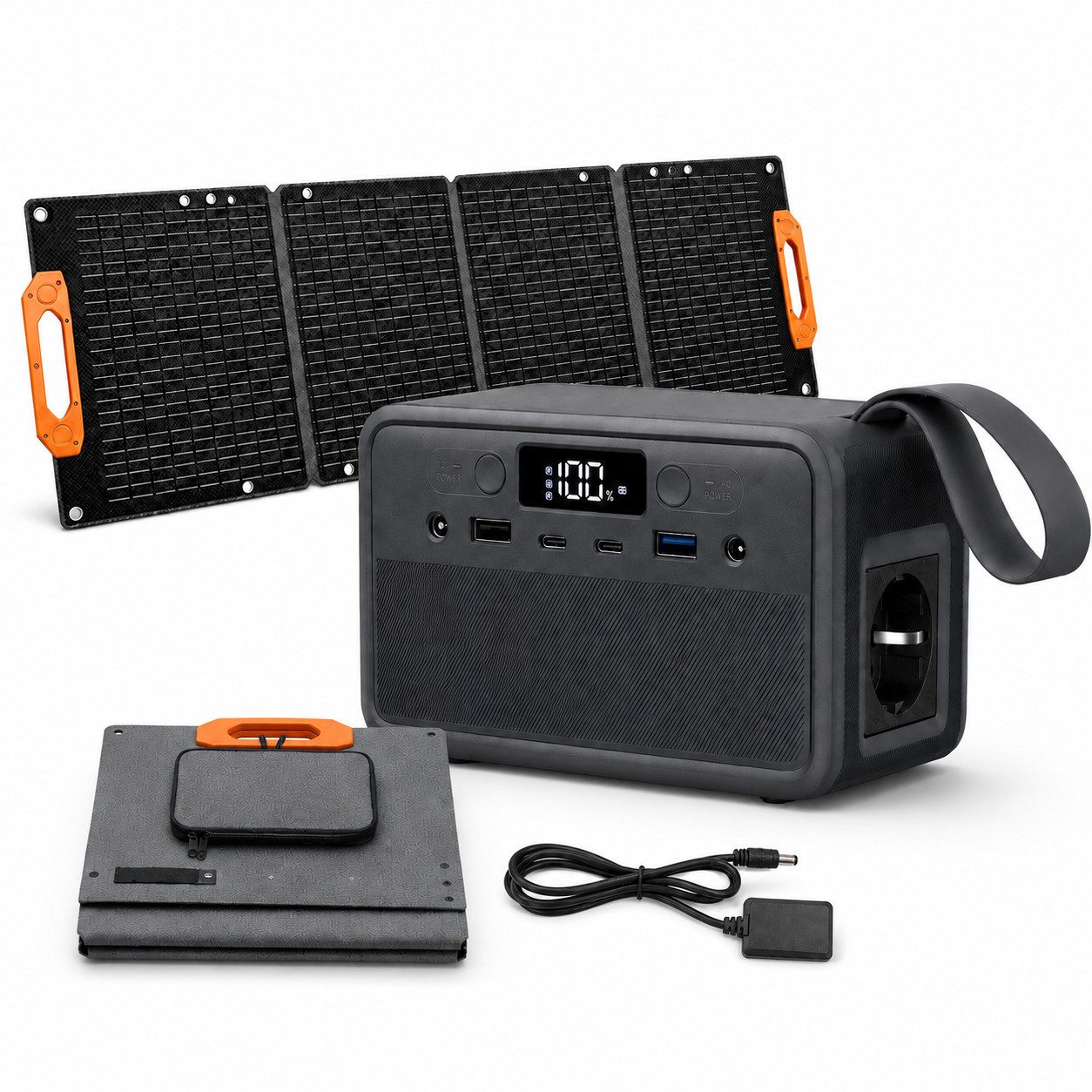 Goldstern-Tech Powerstation 89,6 Wh LiFePO4-Akku Tragbarer Stromspeicher (12 V), 200 W Spitzenleistung, 2x USB-C, LED-Licht