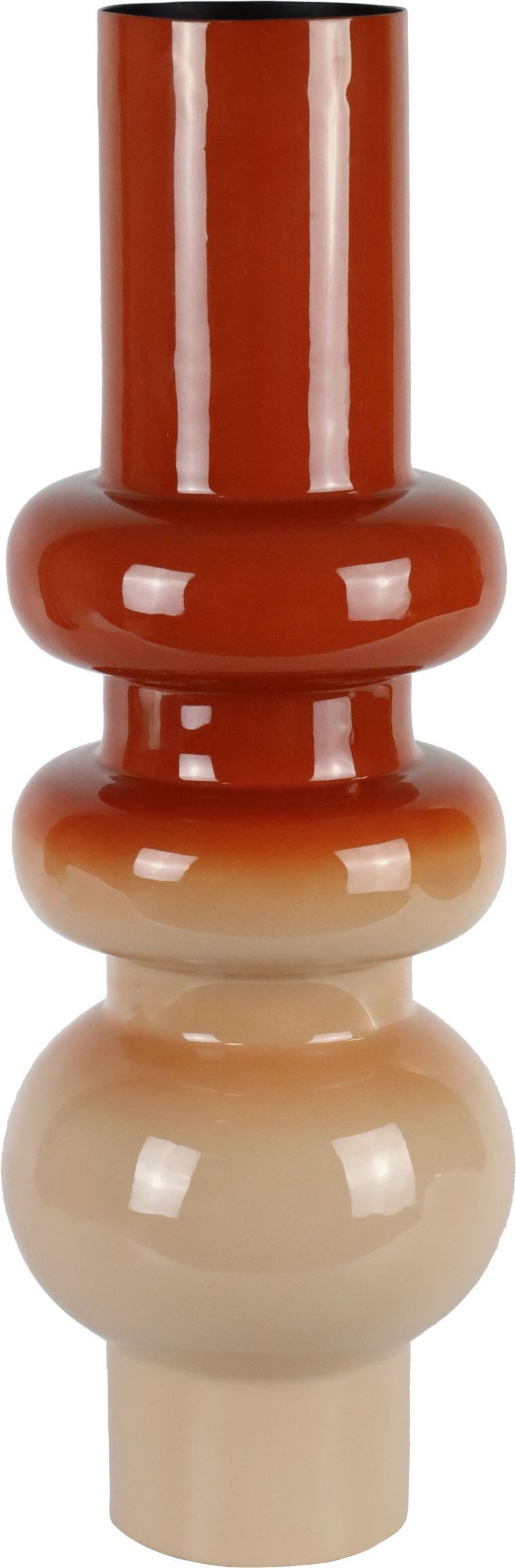FURNARO Dekovase Silhouette (1 St), Eisen-Vase in figürlichem Design mit rot-beiger Farbgebung