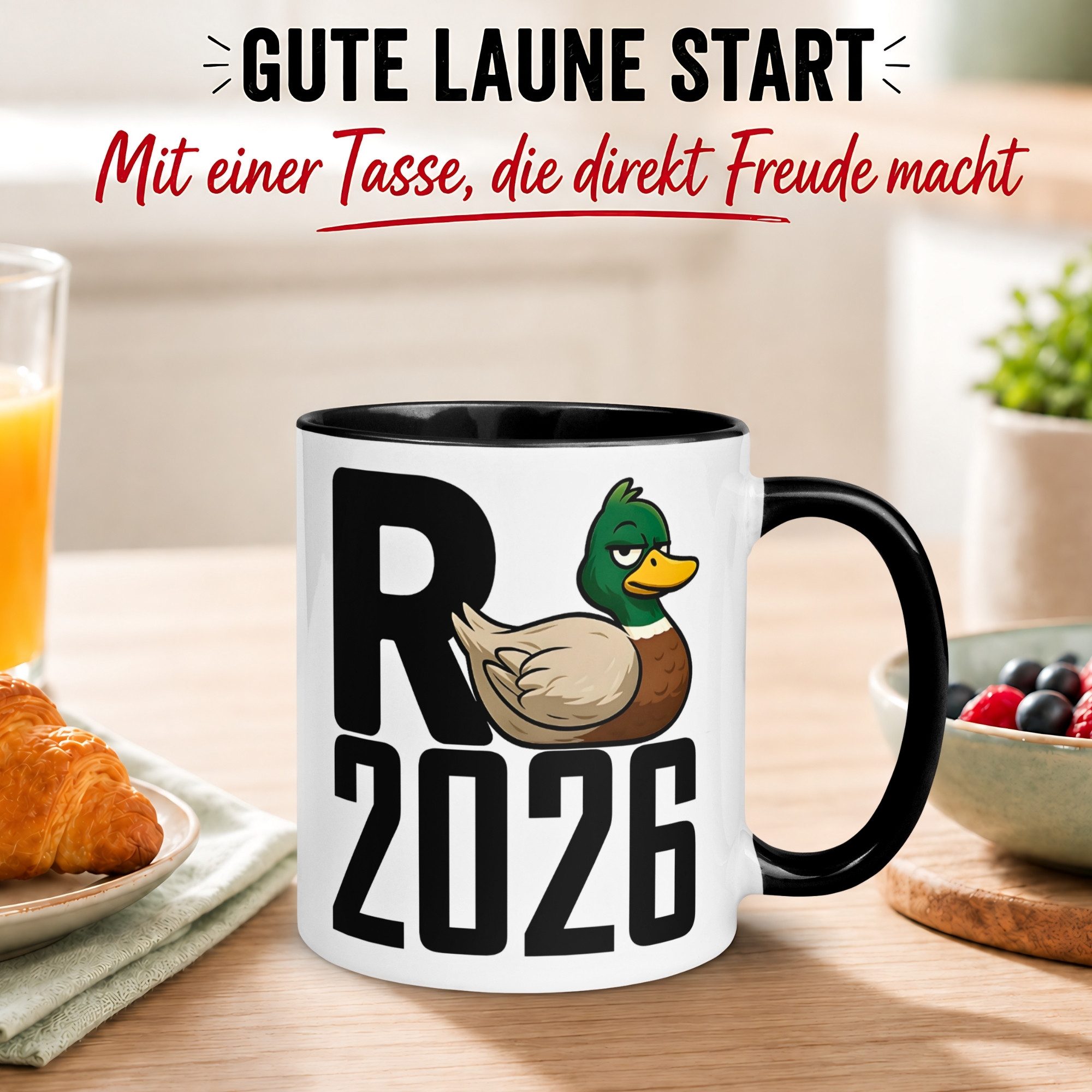Momentals Tasse Rente – „R steht für Rente 2026“ – Renteneintritt Geschenk Mann Frau, Gratis Versand · Links-&Rechtshänder · Spülmaschinenfest