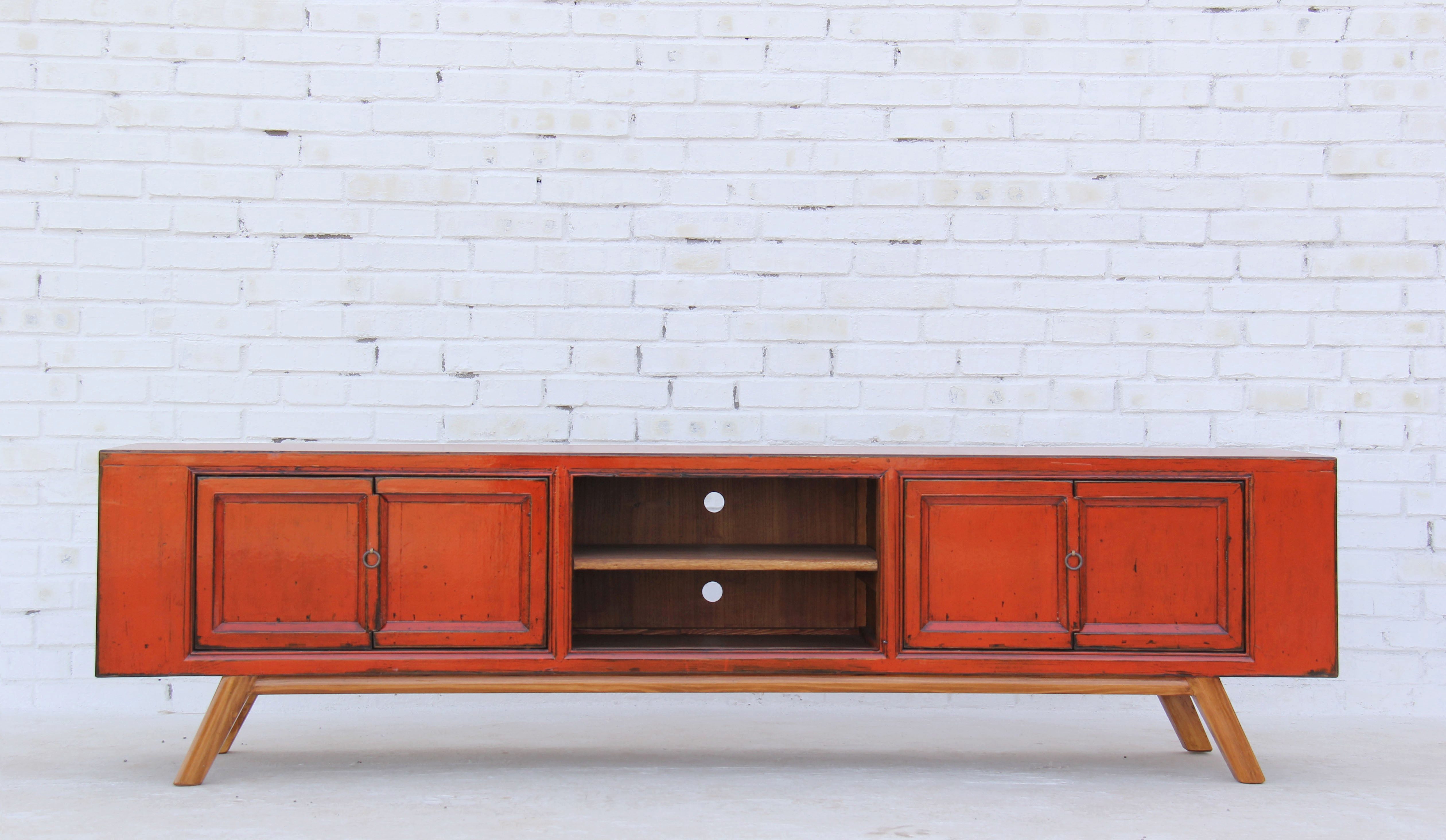 Luxury-Park-Direct Kommode TV Sideboard Rot Longboard 200cm