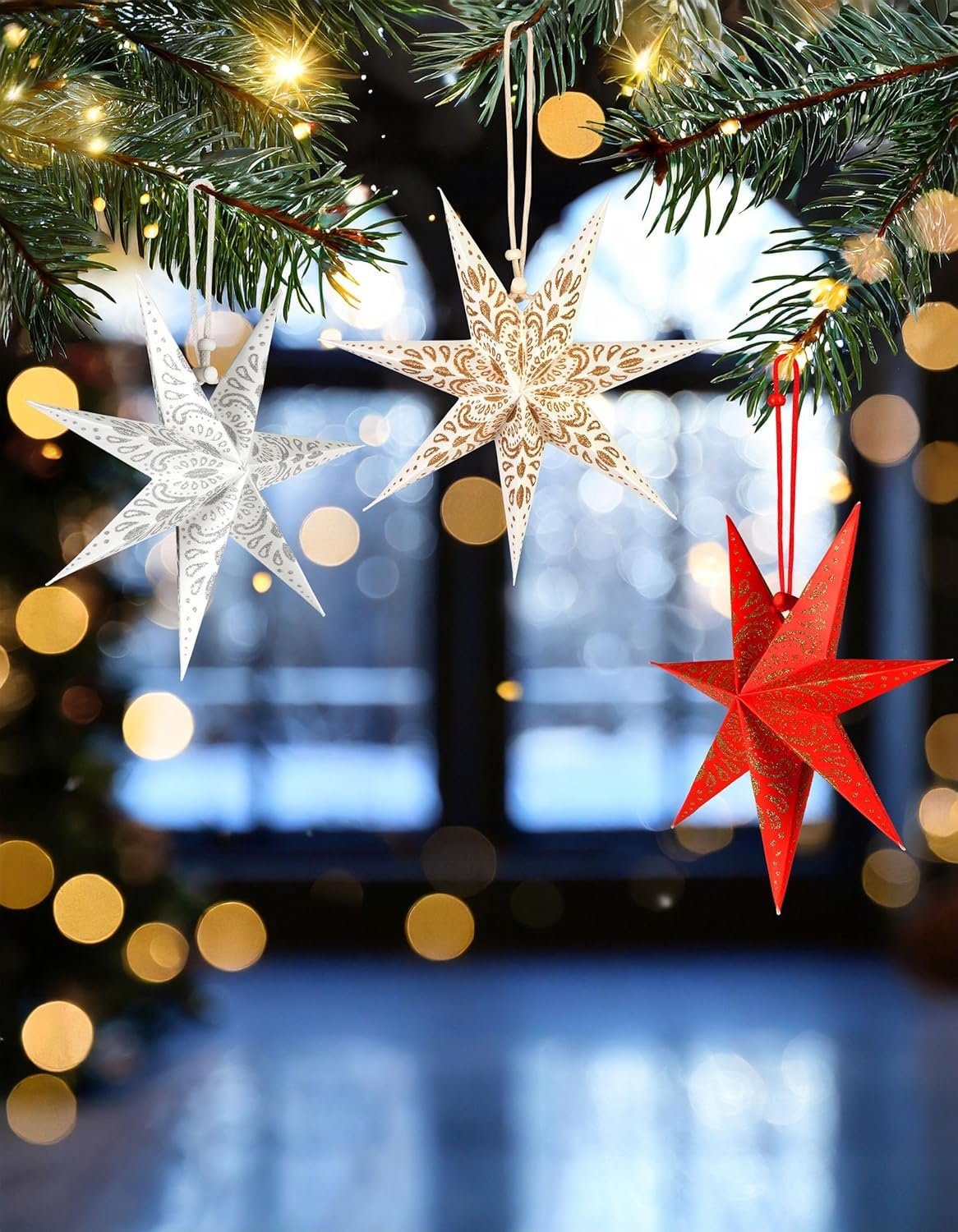 BRUBAKER Papiersterne 6 Weihnachtssterne - 20 cm Faltsterne Weihnachten - P günstig online kaufen