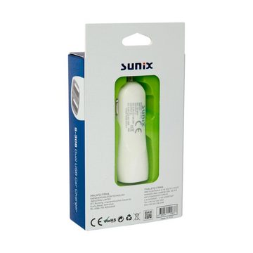 Sunix Sunix Autoladegerät Zigarettenanzünder Universal Schnellladung Weiß USB-Ladegerät (2,4 mA)