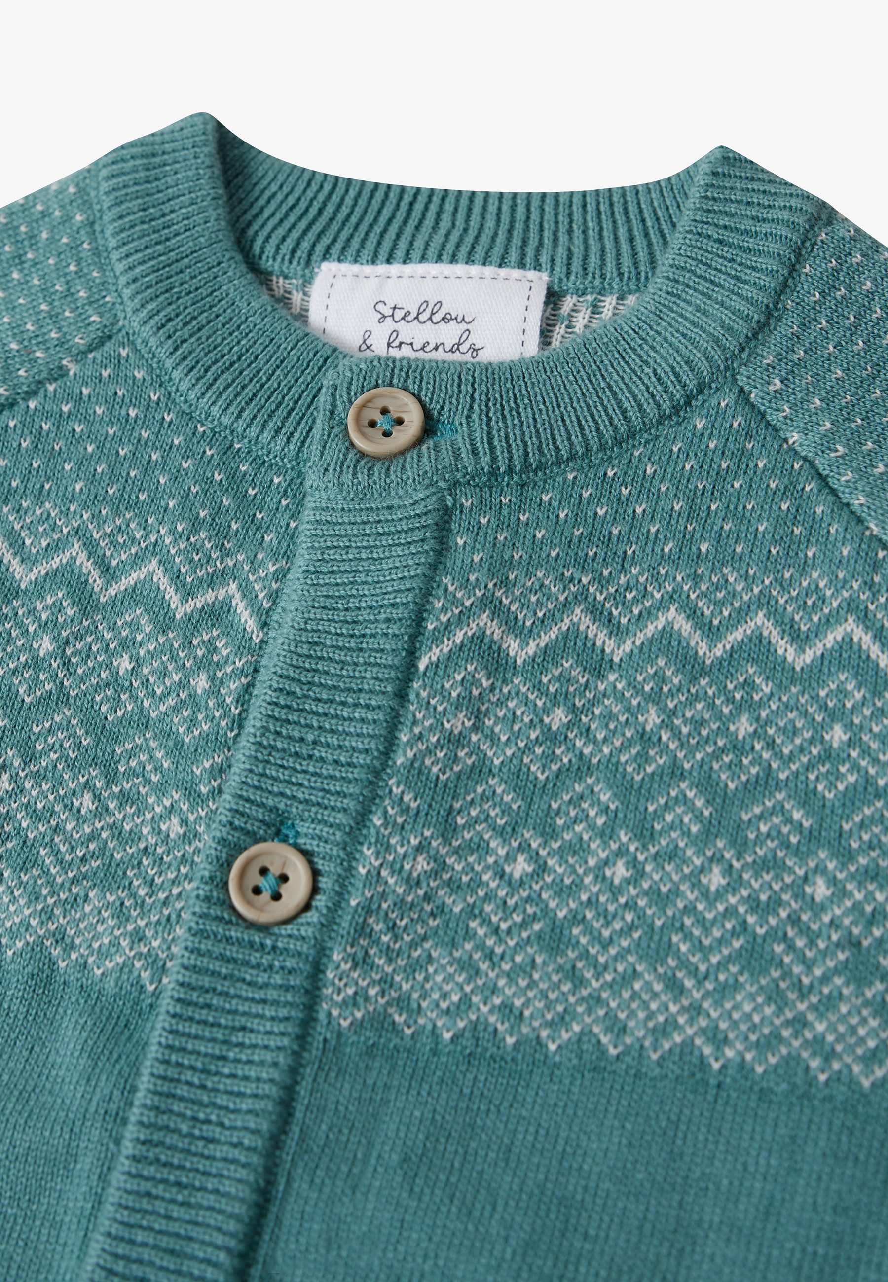Stellou & friends Strickjacke Strickjacke mit Norweger-Muster Strickjacke mit Norweger-Muster
