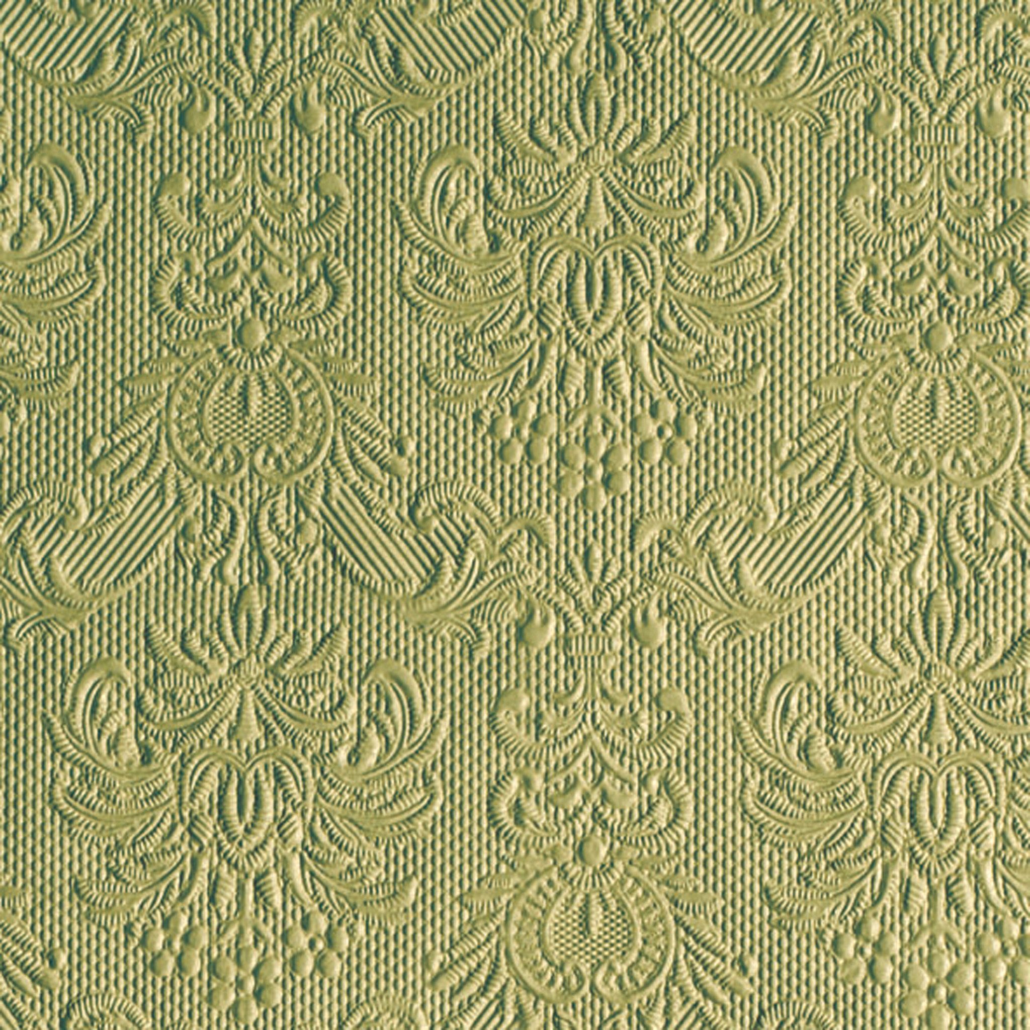 Ambiente Luxury Paper Products Papierserviette, Servietten Papier 33x33cm Elegance geprägt 15 Stück Lindgrün Perlmutt