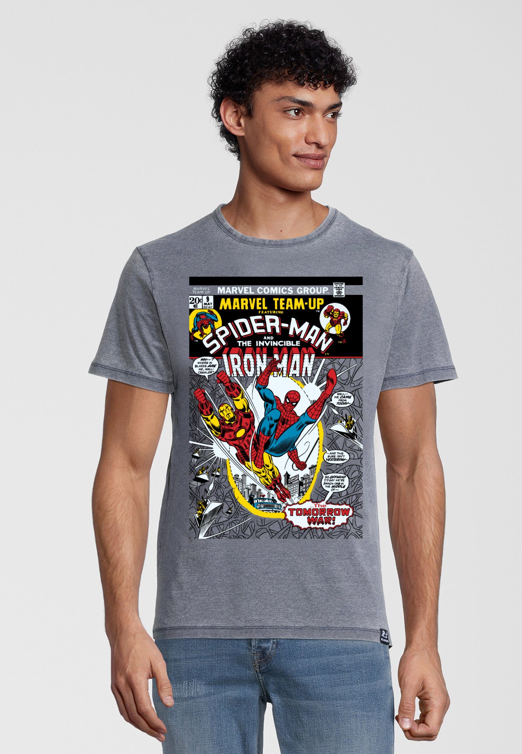 T-Shirt Up Team dunkelblau GOTS Bio-Baumwolle zertifizierte Marvel Recovered