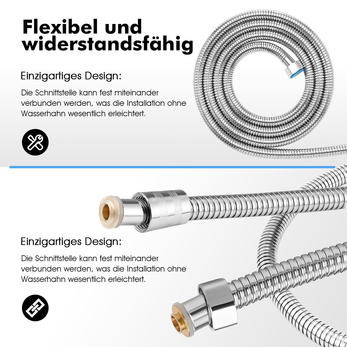 LETGOSPT Brauseschlauch 1.5m/2m Duschschlauch aus Edelstahl, günstig online kaufen