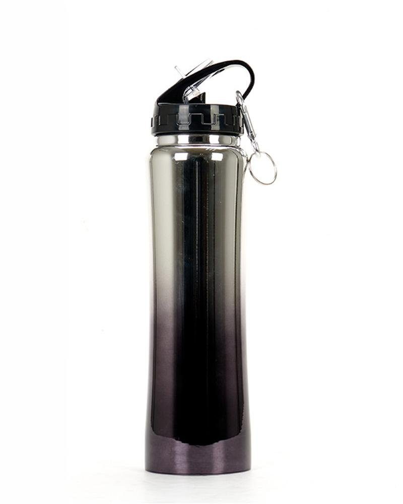 Rouemi Isolierflasche Dazzle Thermal Bottle, Sportwasserflasche 750ml,mit auslaufsicherem, 12h heiß/24h kalt,für Sport, Büro, Wandern, Outdoor Schwarz