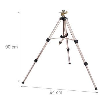 relaxdays Kreisregner Sprinkler mit Metall Stativ