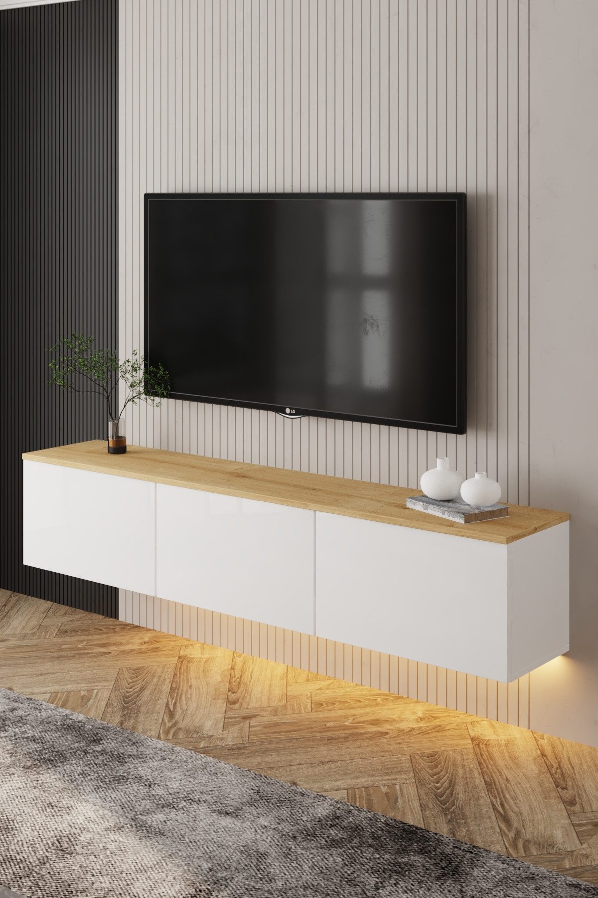 DEMA Home TV-Schrank Neon TV-Möbel 160/35/32 cm hängend, Beleuchtung Besond günstig online kaufen