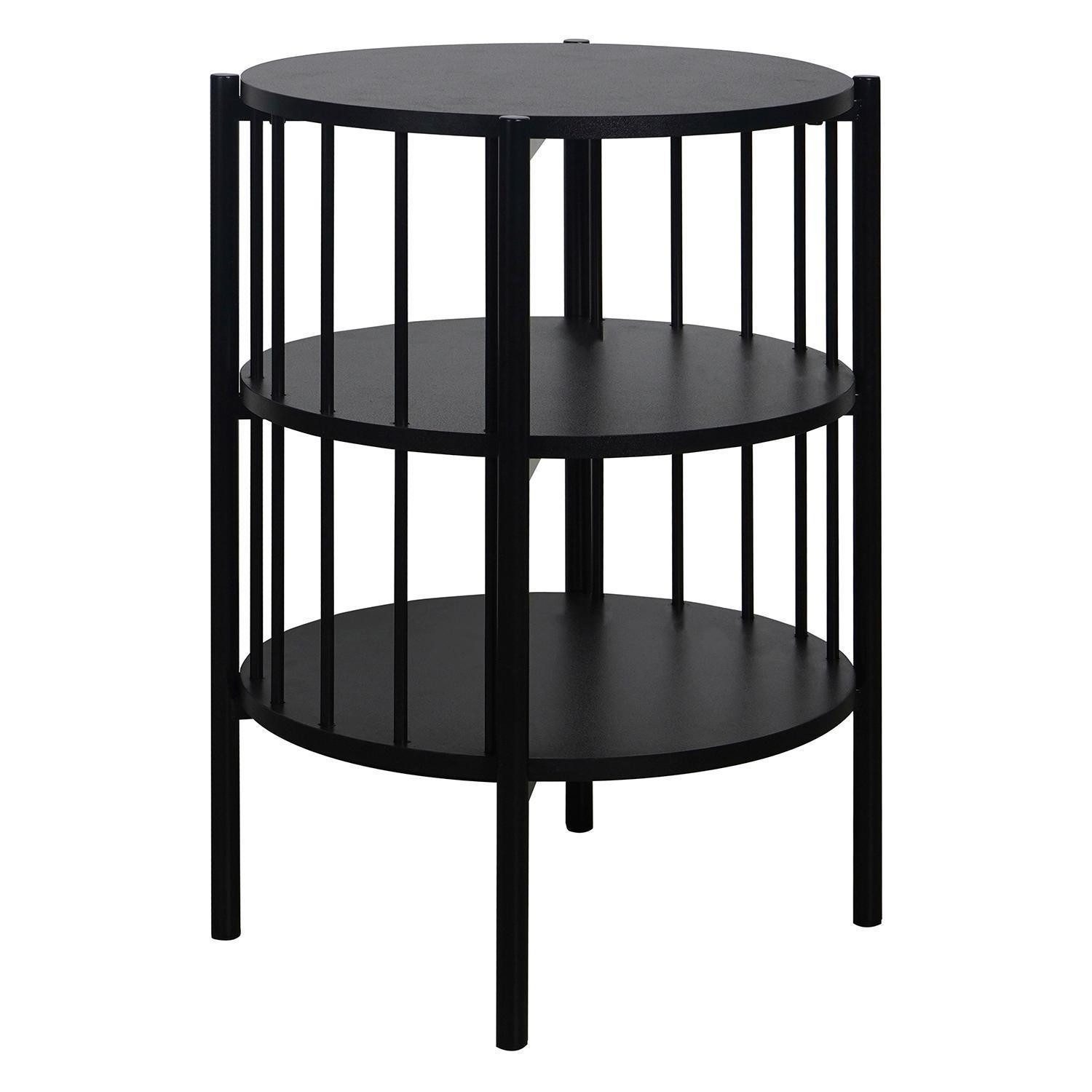 casa NOVA Beistelltisch BENEDIKT, Schwarz matt, Metallgestell, mit 2 Ablage günstig online kaufen