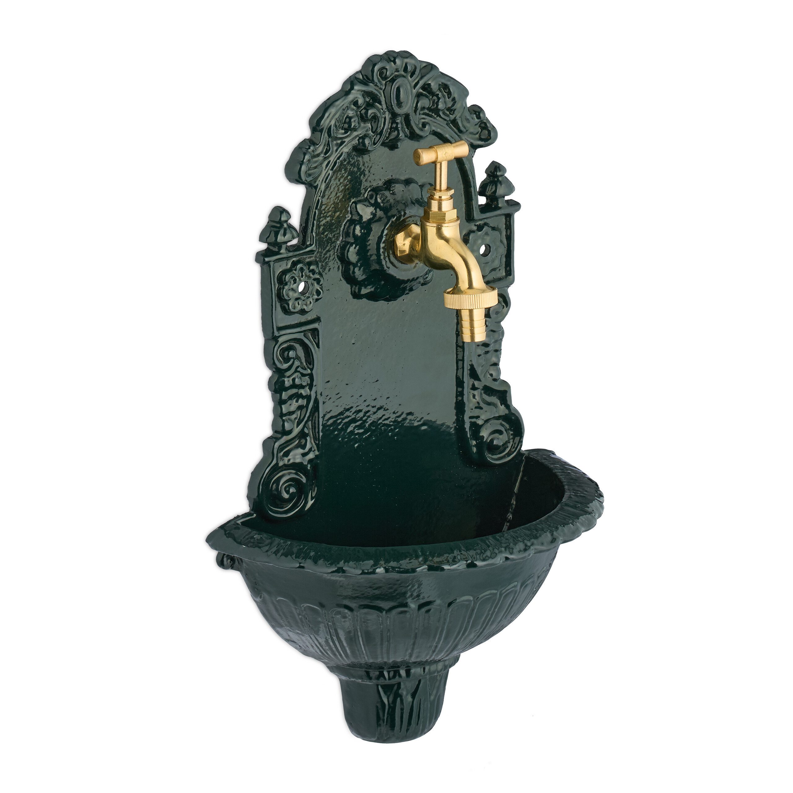 relaxdays Gartenbrunnen Wandbrunnen grün, (1 tlg) günstig online kaufen