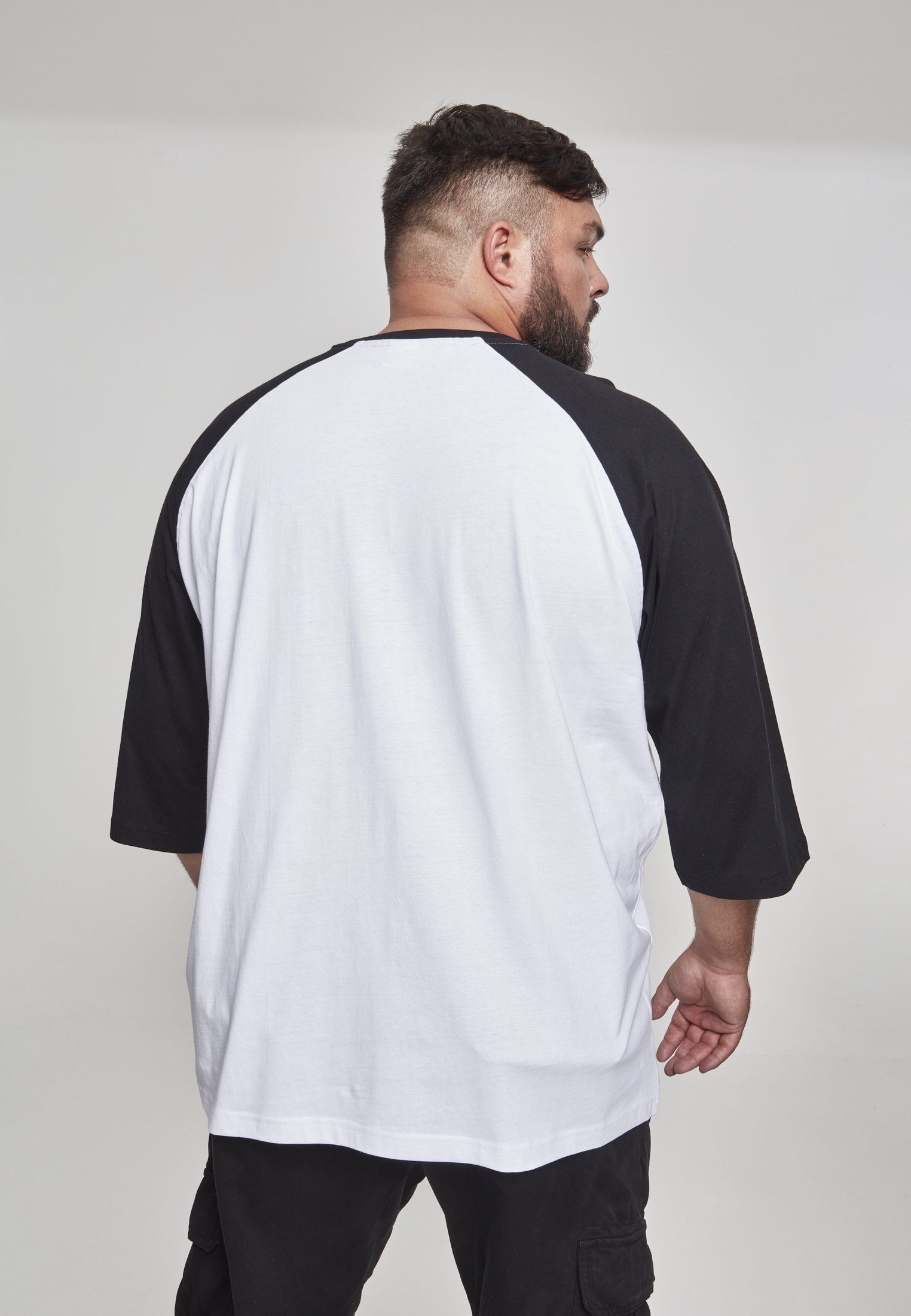 URBAN CLASSICS T-Shirt Sleeve 3/4 Tee Contrast Herren white/black (1-tlg) Raglan