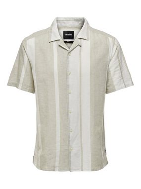 ONLY & SONS Kurzarmhemd ONSCAIDEN SS STRIPE LINEN RESORT NOOS