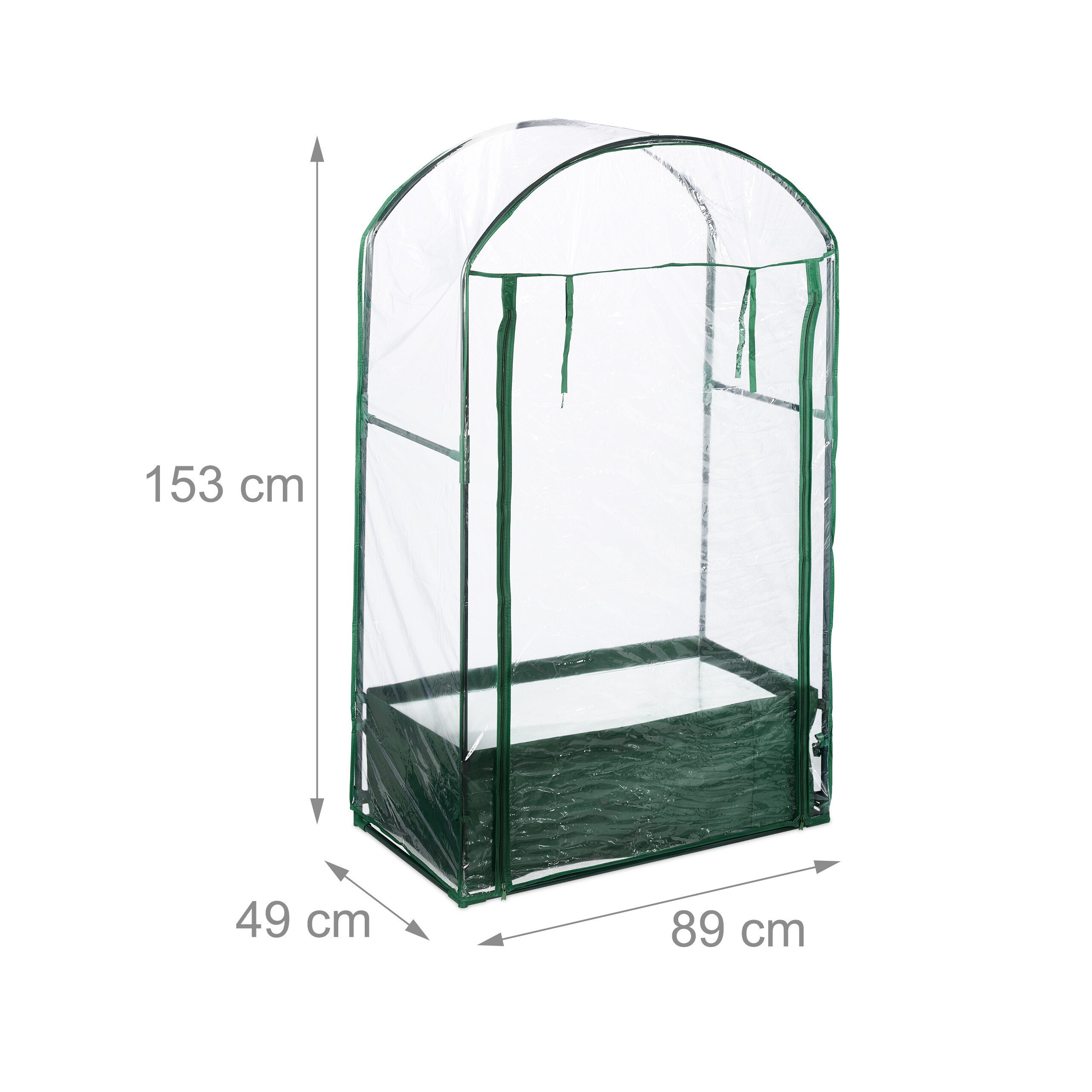 relaxdays Foliengewächshaus Balkon Gewächshaus mit Pflanzsack, BxTxH: 89 x 49 x 153 cm, BxLxH: 89 x 49 x 153 cm, 1-St. – Bild 4 von 5