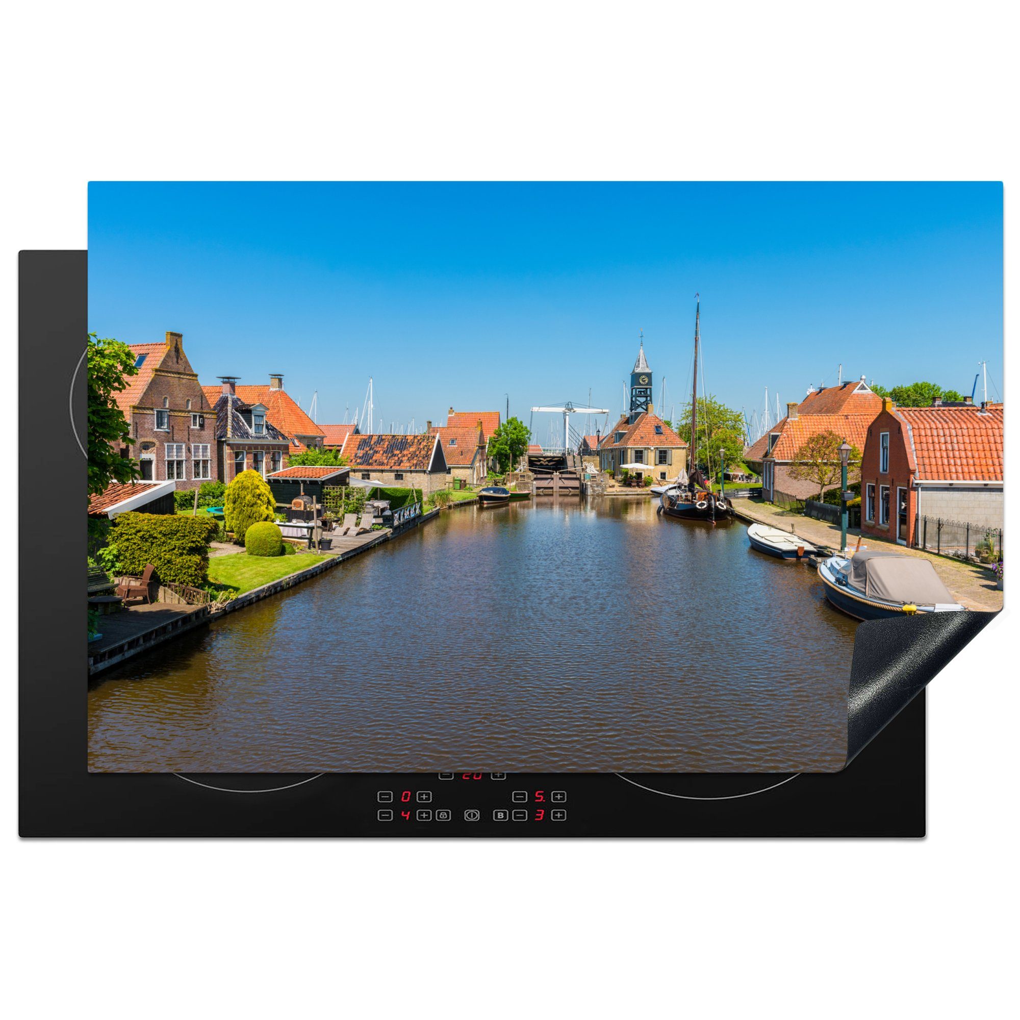 MuchoWow Herdblende-/Abdeckplatte Graben durch Hindeloopen in Friesland, Vinyl, (1 tlg), 81x52 cm, Induktionskochfeld Schutz für die küche, Ceranfeldabdeckung