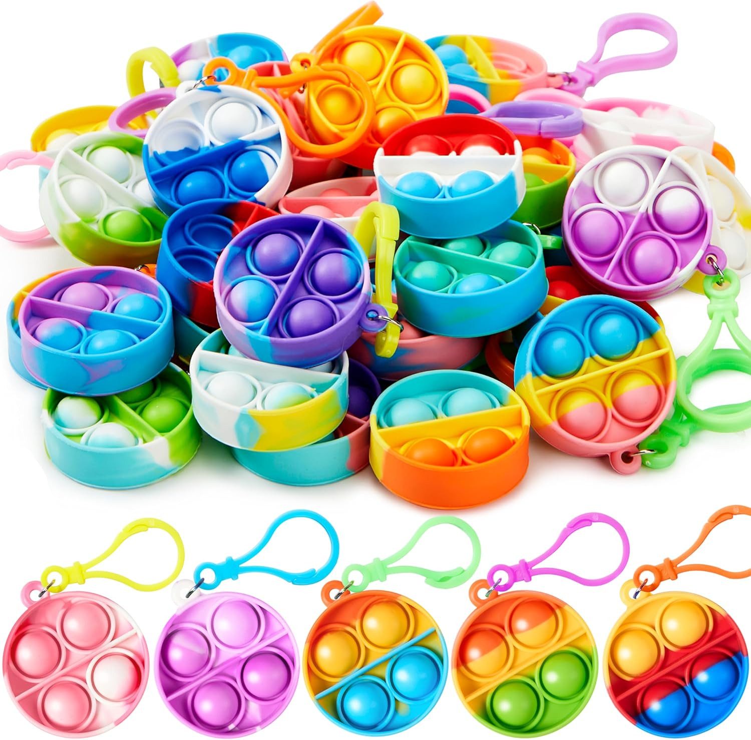 FELIXLEO Schlüsselanhänger Set 30 Stück Mini Fidget Spielzeug Kindergeburtstag Mitgebsel Set (1-tlg)