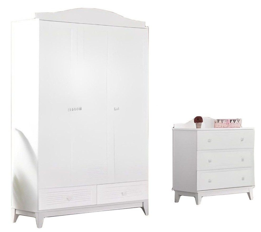 Xlmoebel Kleiderschrank Luxuriöses Kinderzimmermöbel-Set in modernem Design mit Stauraum (1-St., 2tlg.Kinderzimmer Set(Kleiderschrank+Kommode) Hergestellt in Europa
