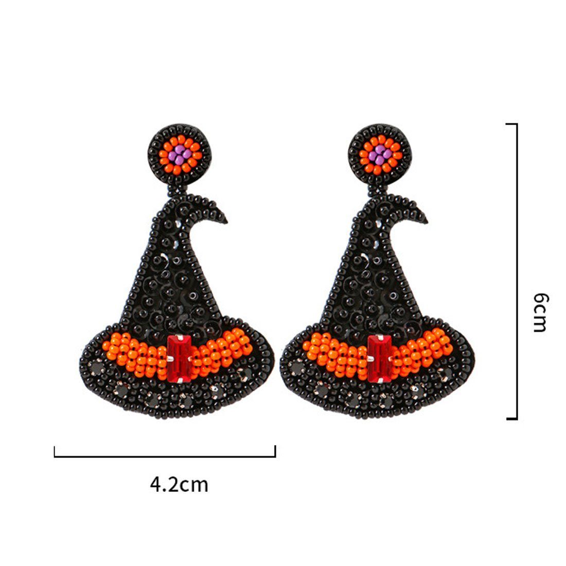 schwarz übertriebene böhmische, DÖRÖY Halloween-Hut-Ohrringe, Paar Ohrhänger Ohrringe,Farbe