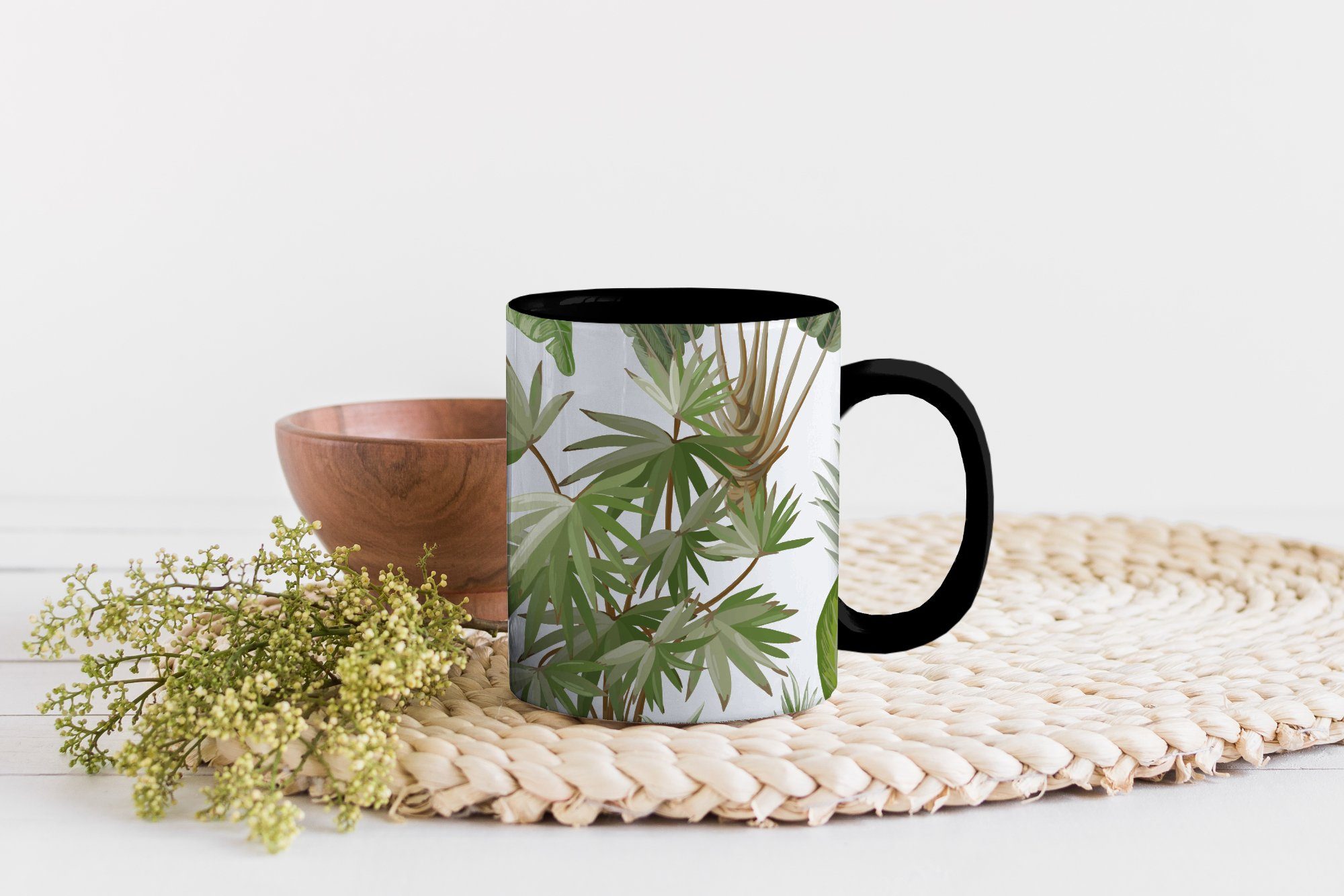 MuchoWow Tasse - - Natur Kinder Teetasse, Palme Geschenk Farbwechsel, Zaubertasse, Pflanzen, Kaffeetassen, Dschungel Bananenstaude - Keramik, - 